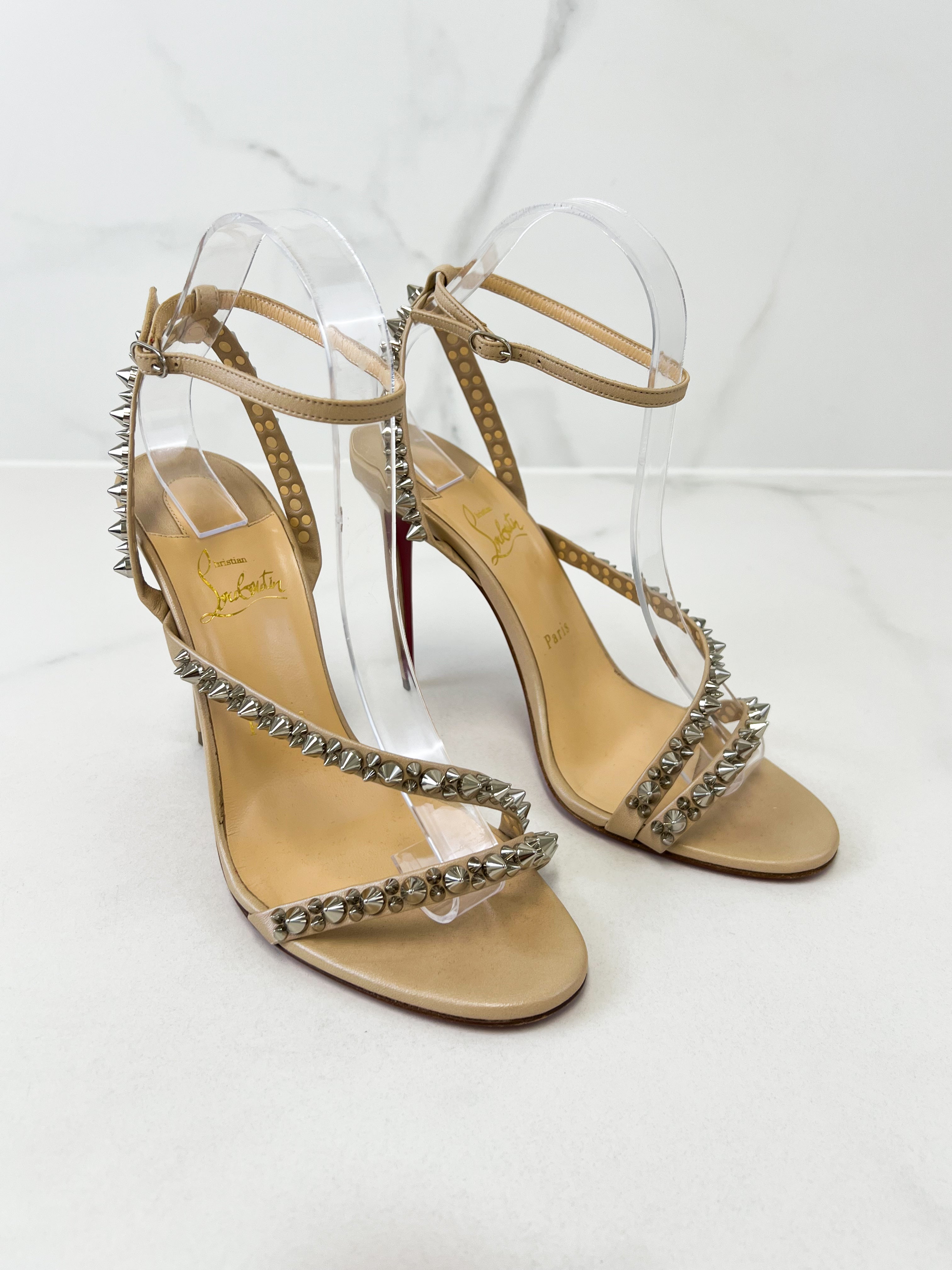 Christian Louboutin So Spike 100 Nude Size 39.5
