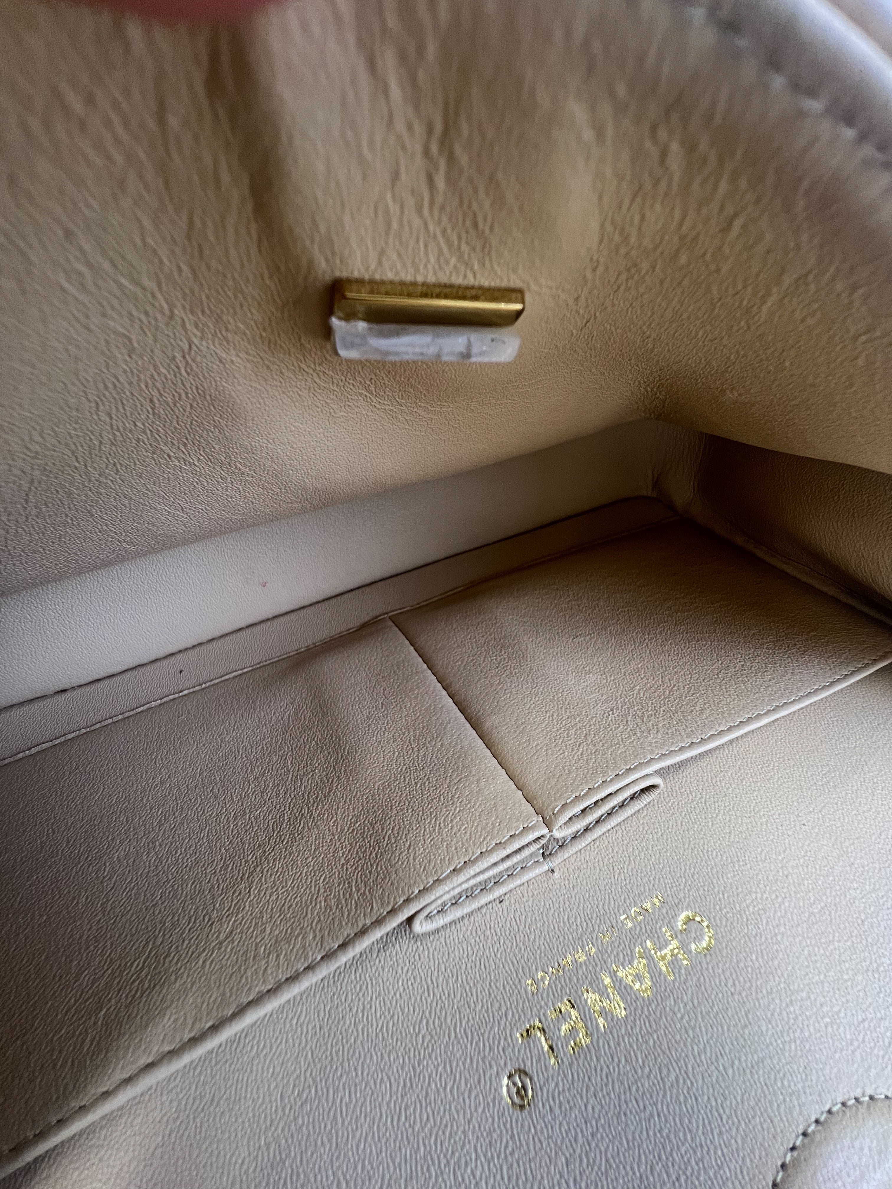 Chanel CC Medium Caviar Beige Classic Double Flap Shoulder Bag