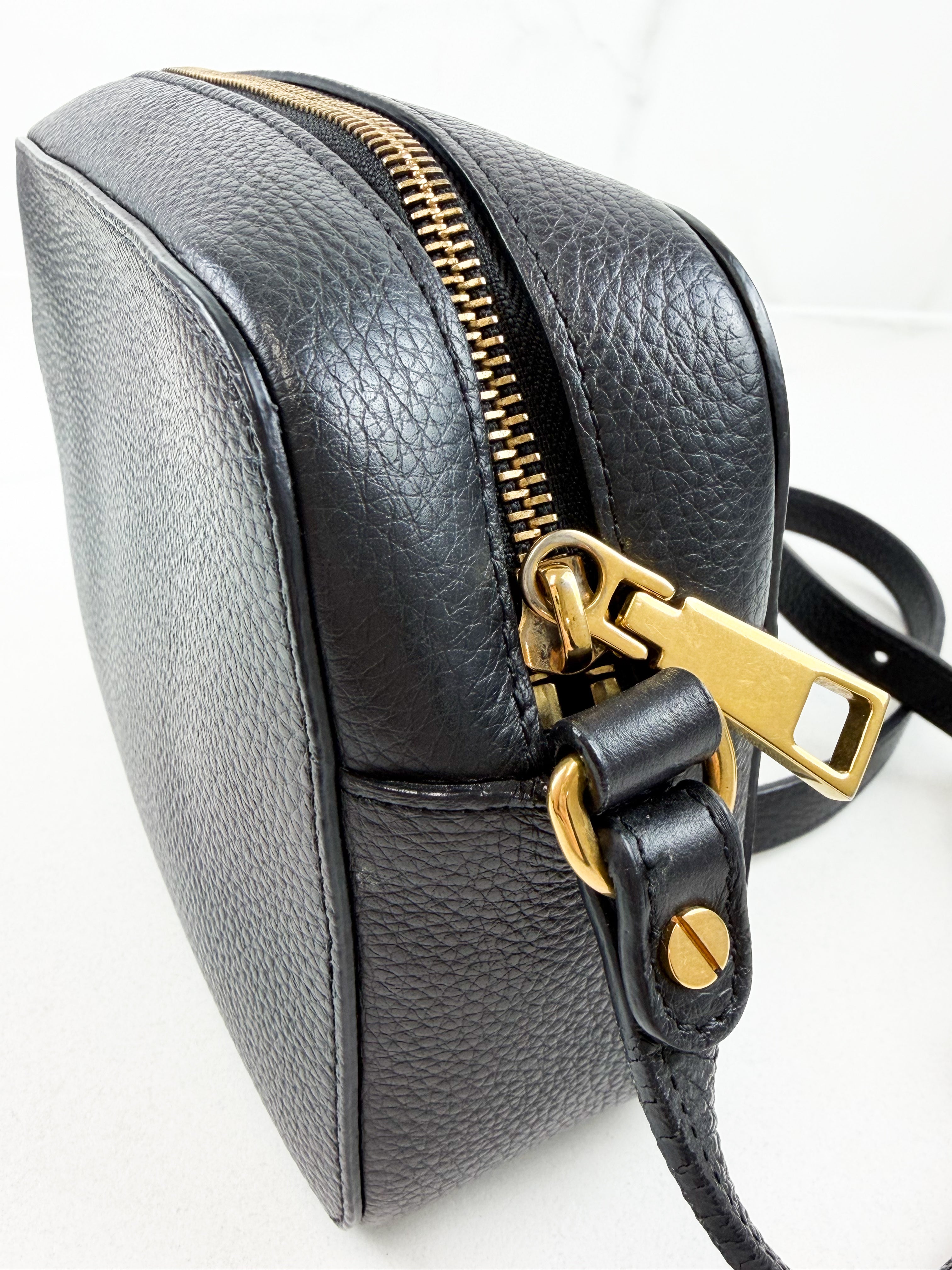 Versace Black Medusa Grained Calfskin Crossbody