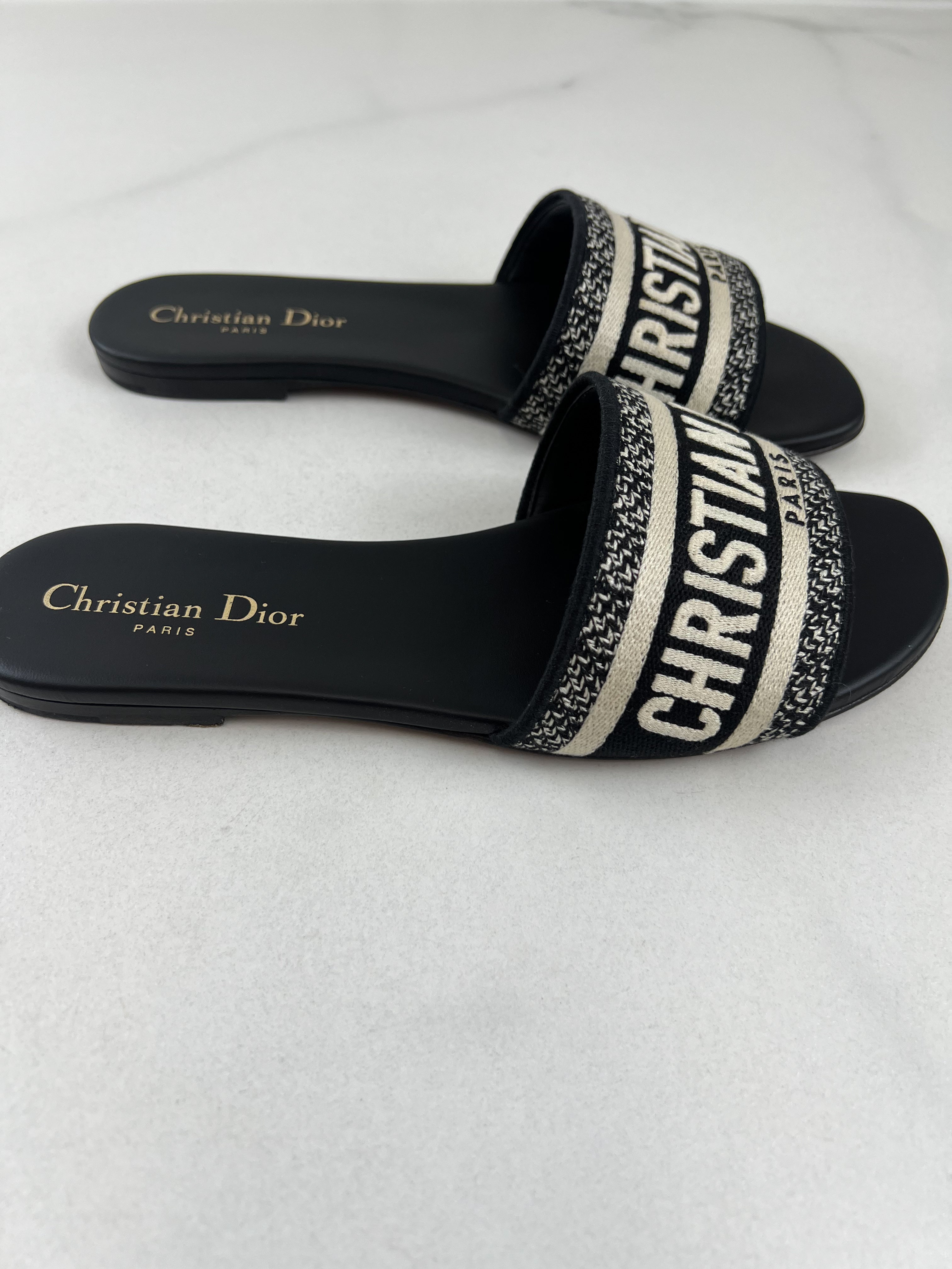 Christian Dior Dway Slides Size 37.5