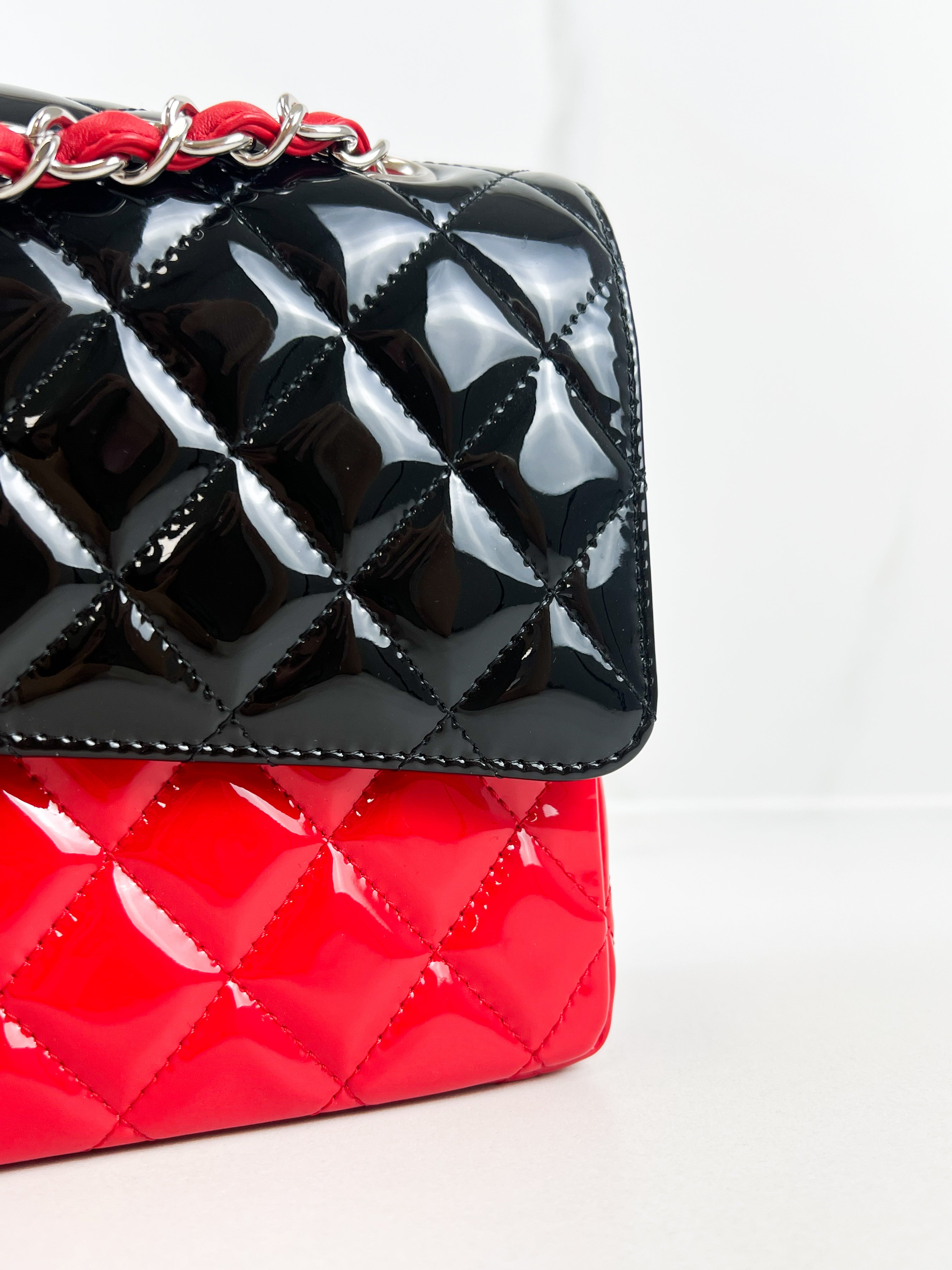 Chanel Small Classic Double Flap Patent Lambskin Shoulder Bag with SHW