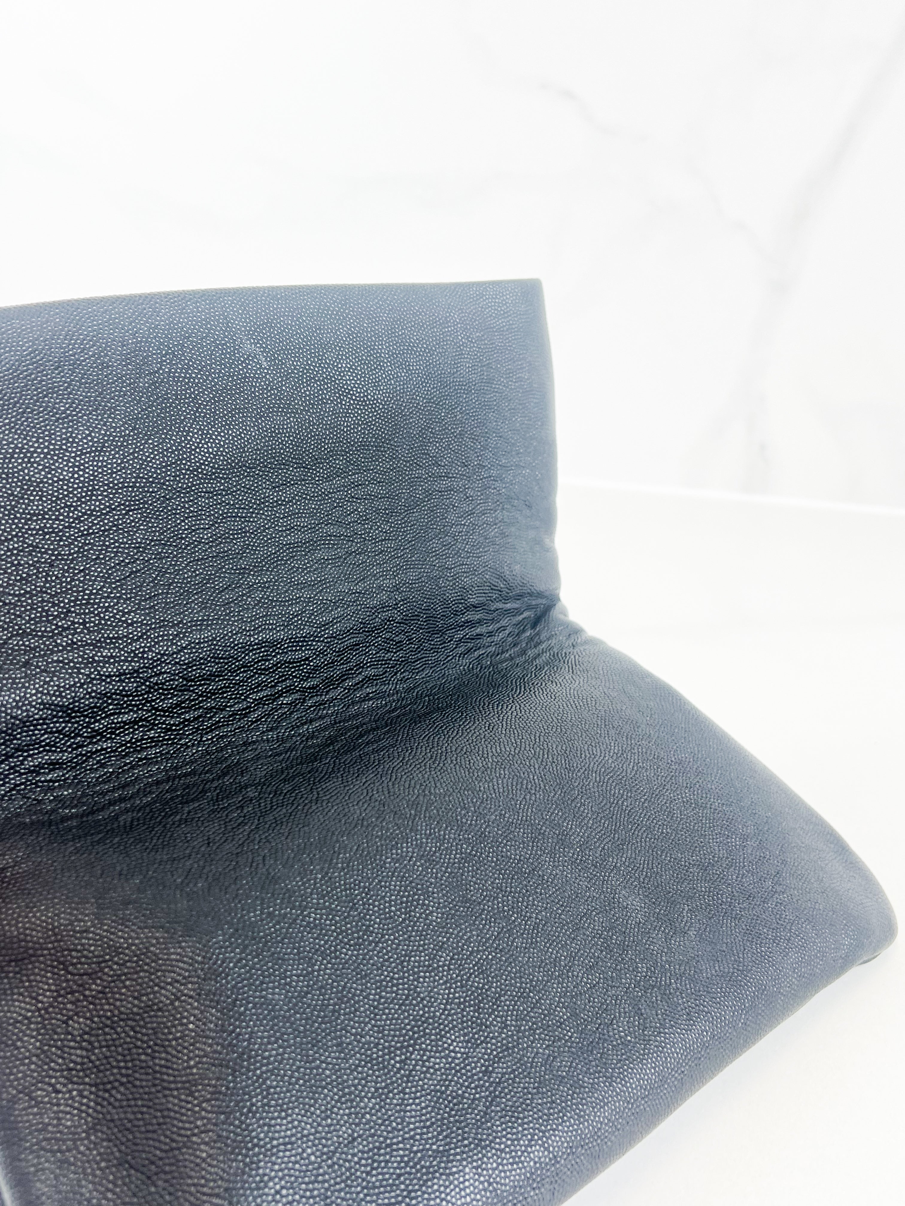 Saint Laurent Hollywood Fold Over Clutch in Black Grained Calfskin