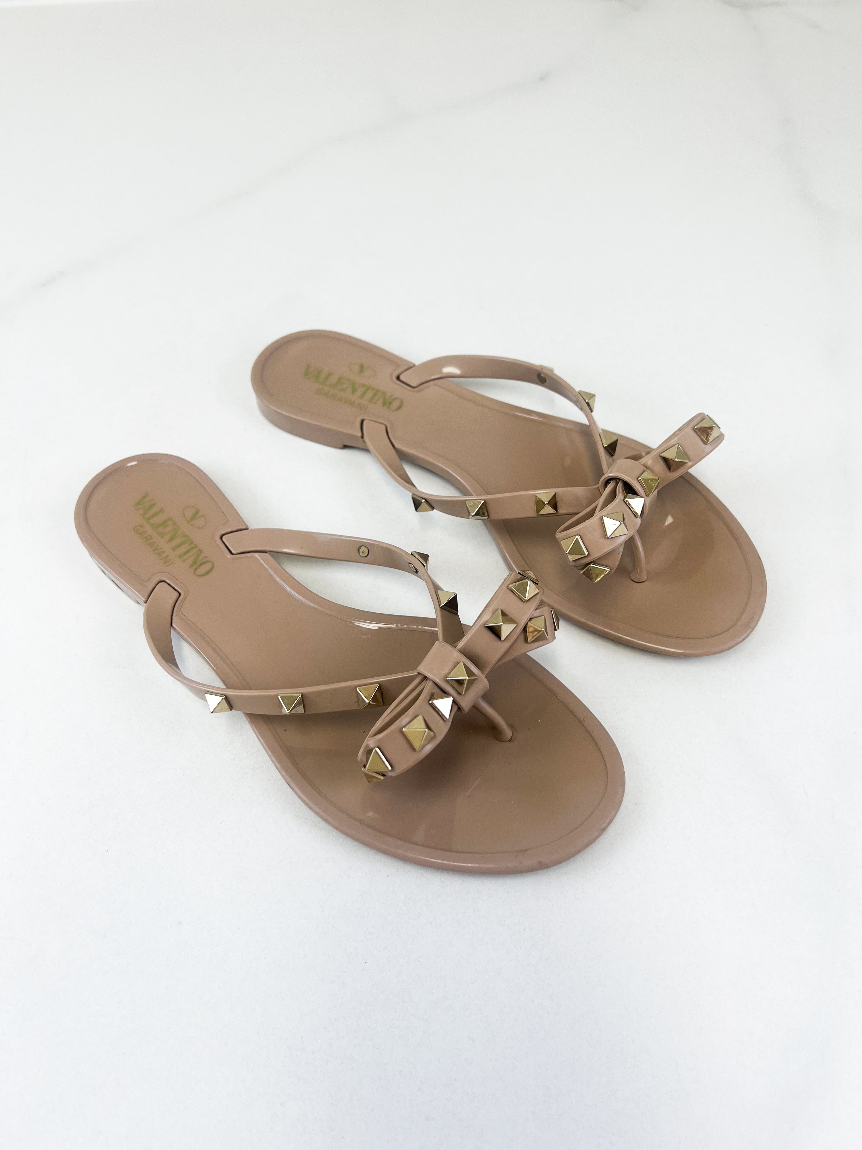 Valentino Jelly Rockstud Thong Size 37