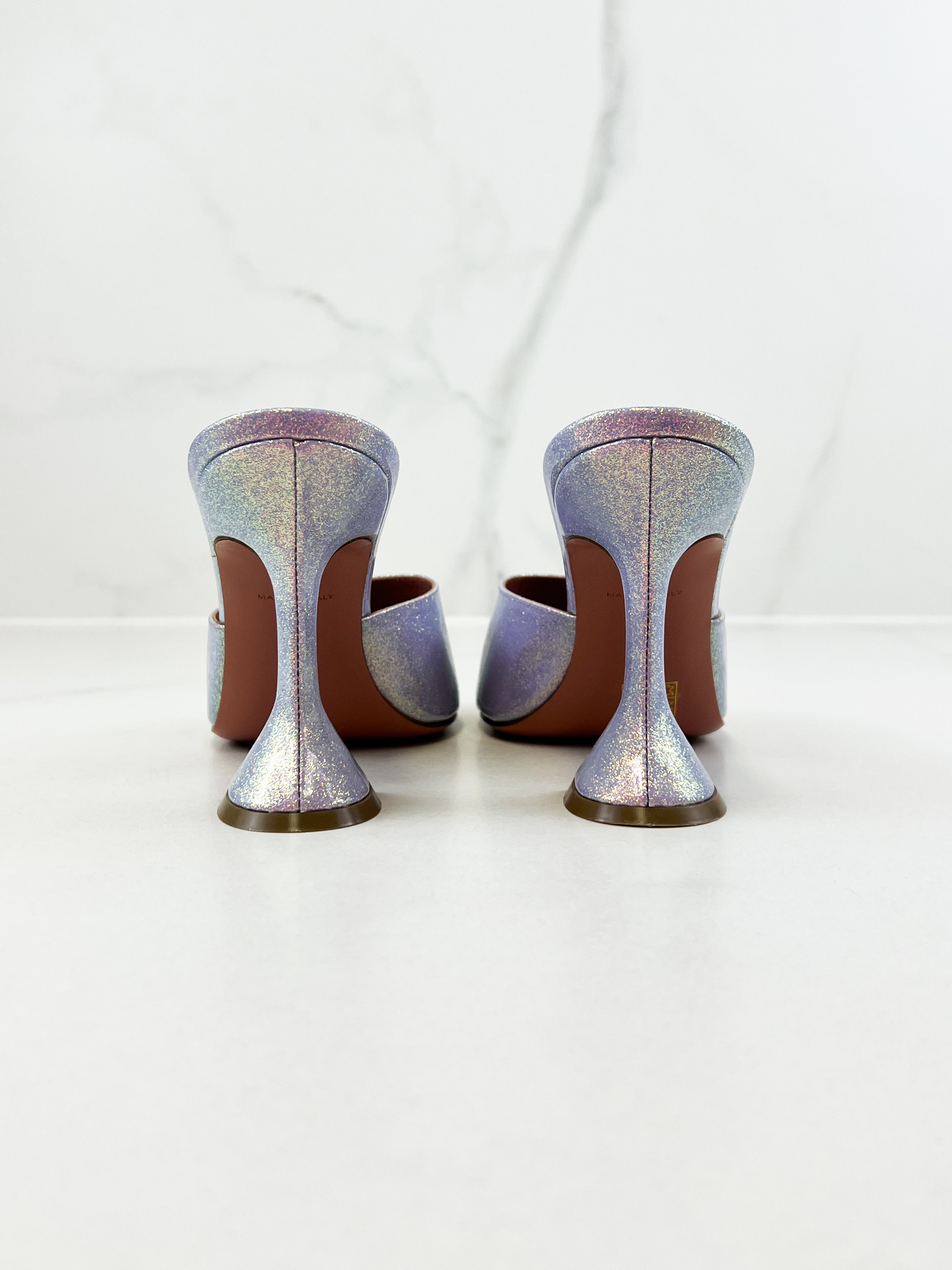 Amina Muaddi Lupita Lilac Sparkly 95mm Size 37