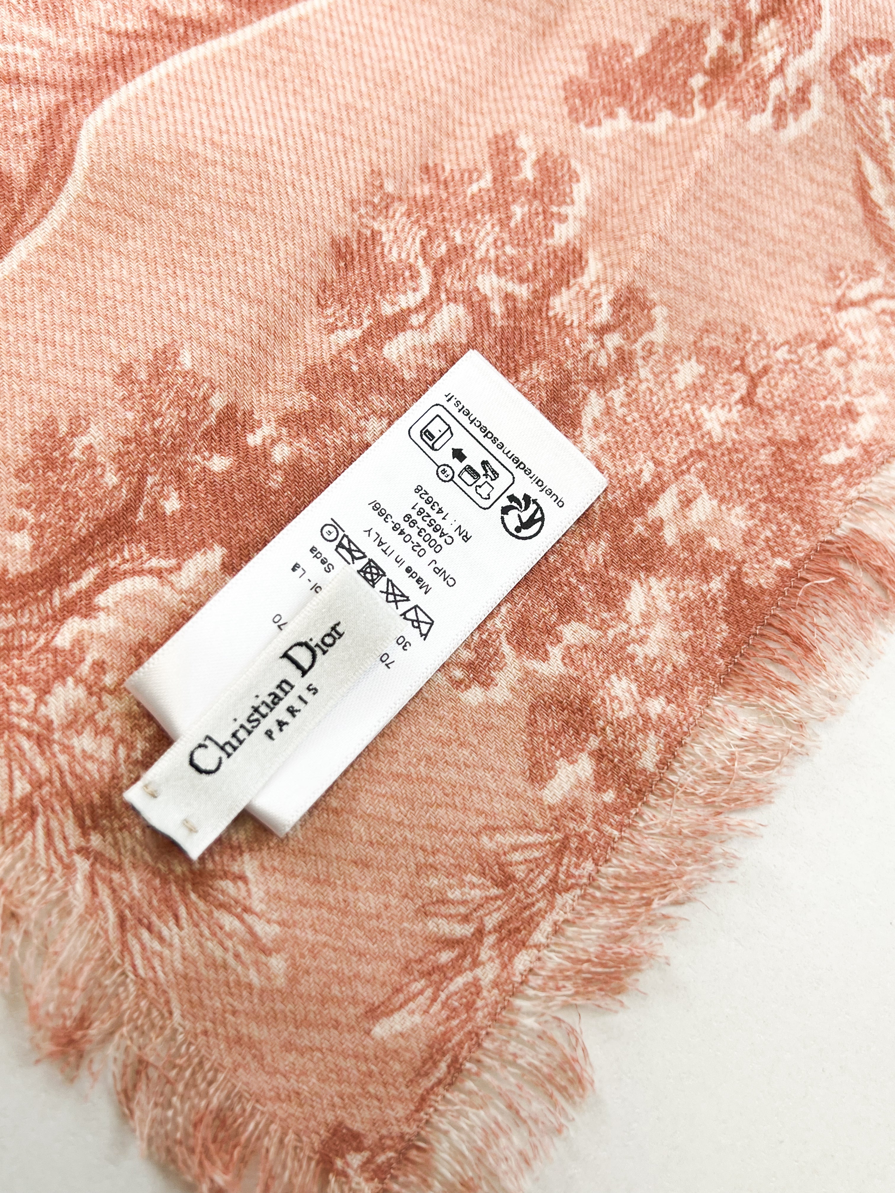 Christian Dior Jouy Sauvage Shawl in Rose