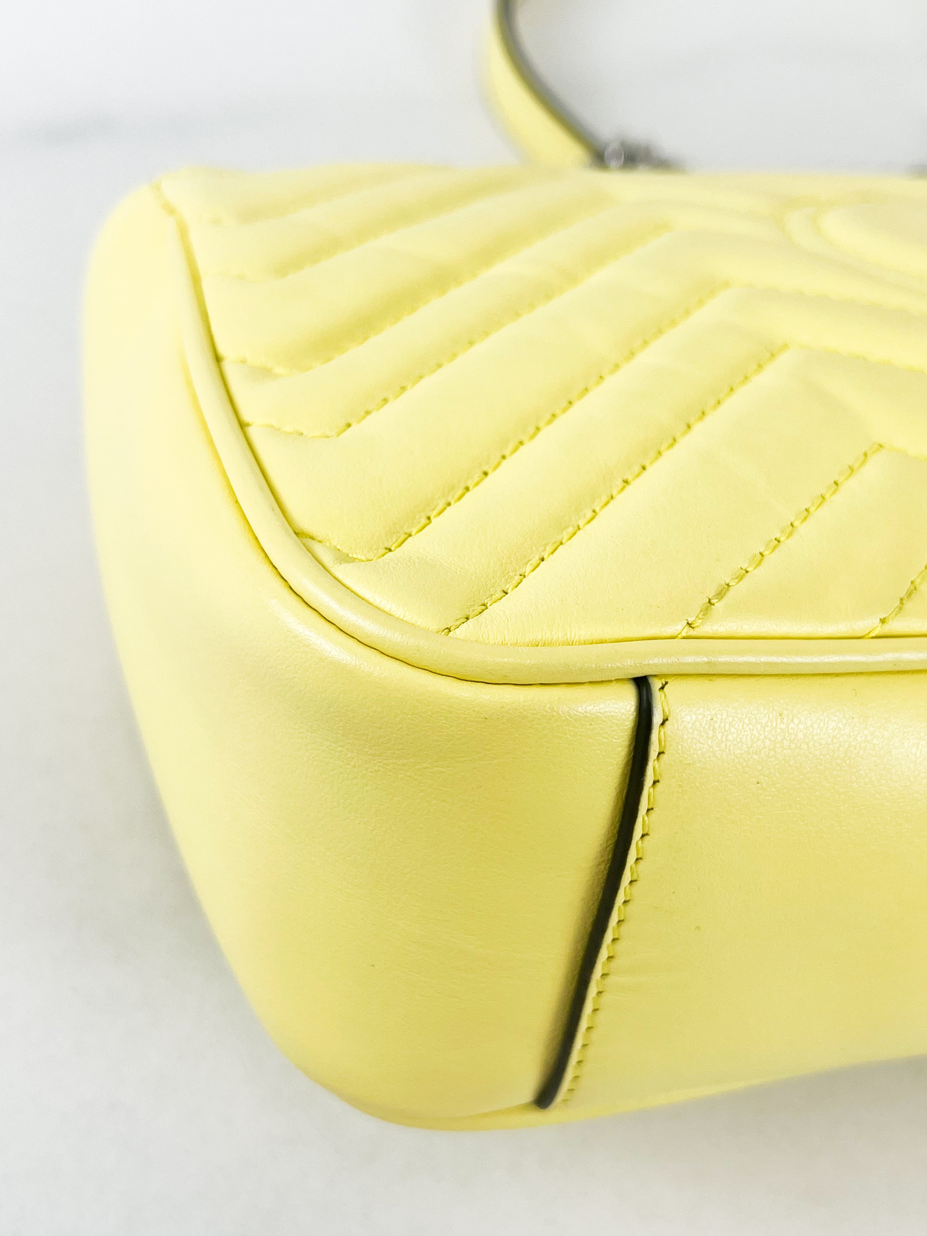 Gucci GG Marmont Matelasse Medium Yellow Flap Shoulder Bag