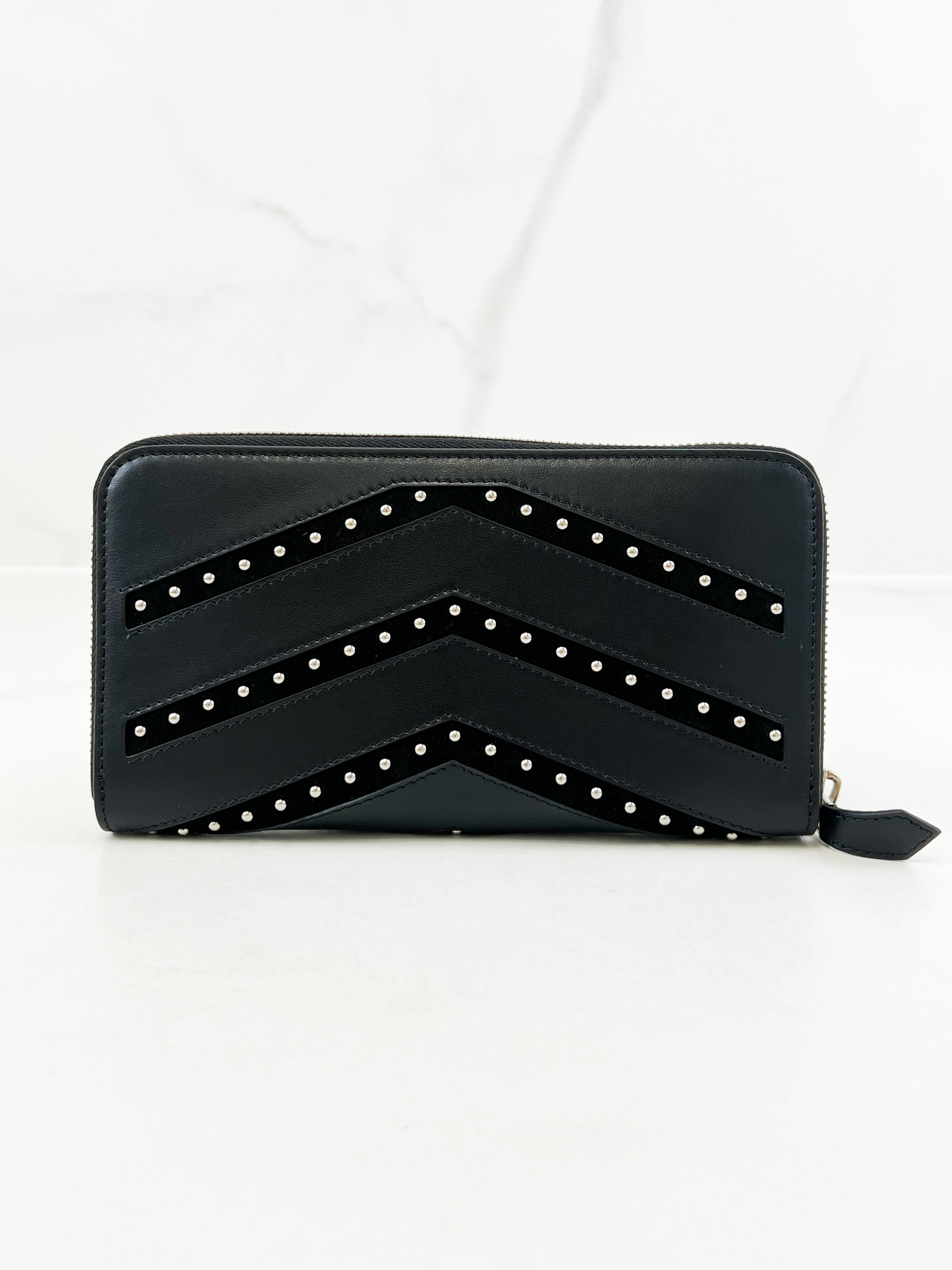 Givenchy Grained Leather Zip Around Wallet