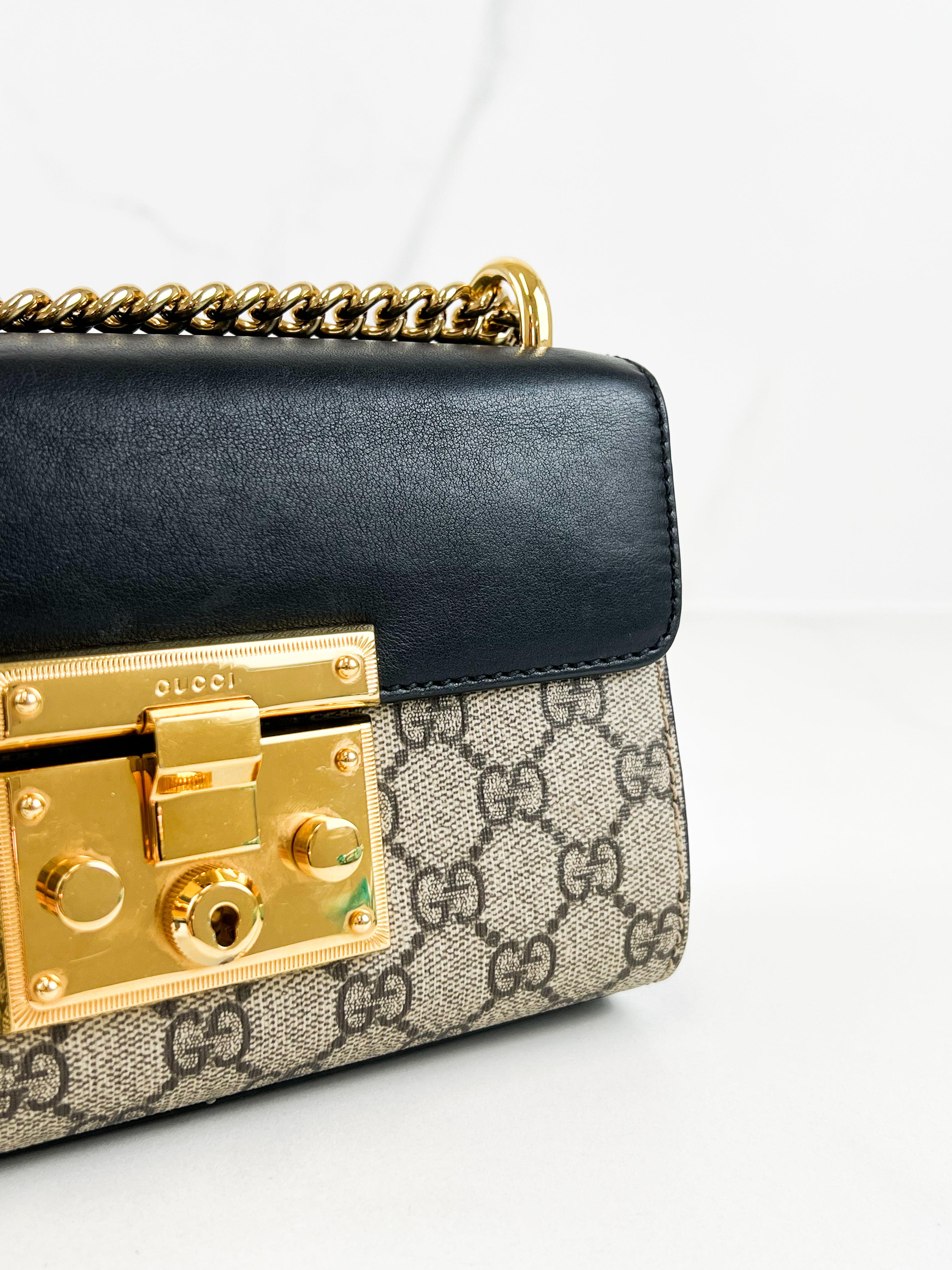 Gucci GG Supreme Small Padlock Shoulder Bag