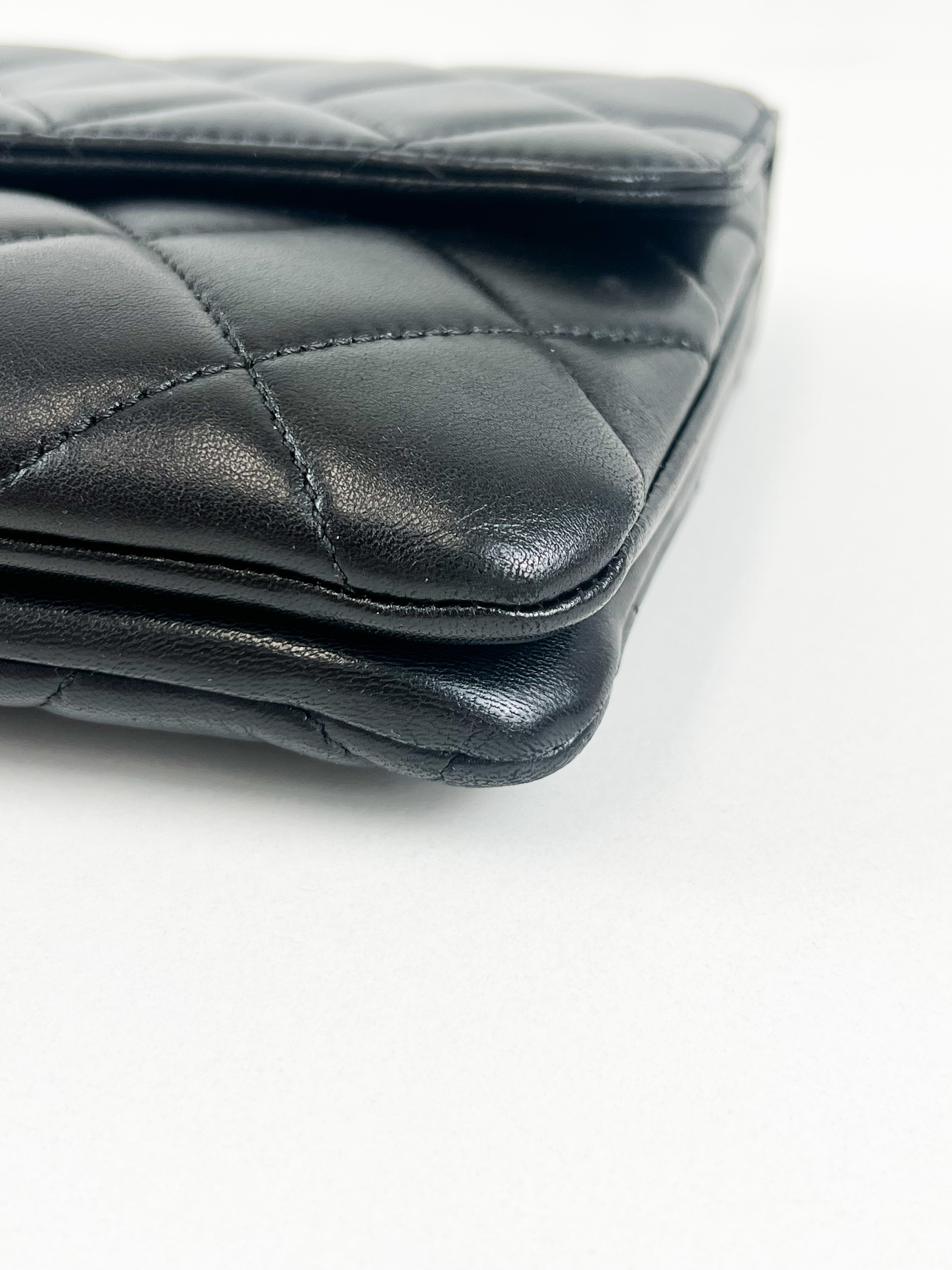 Chanel Small Lambskin Trendy Flap Bag in Black with GHW