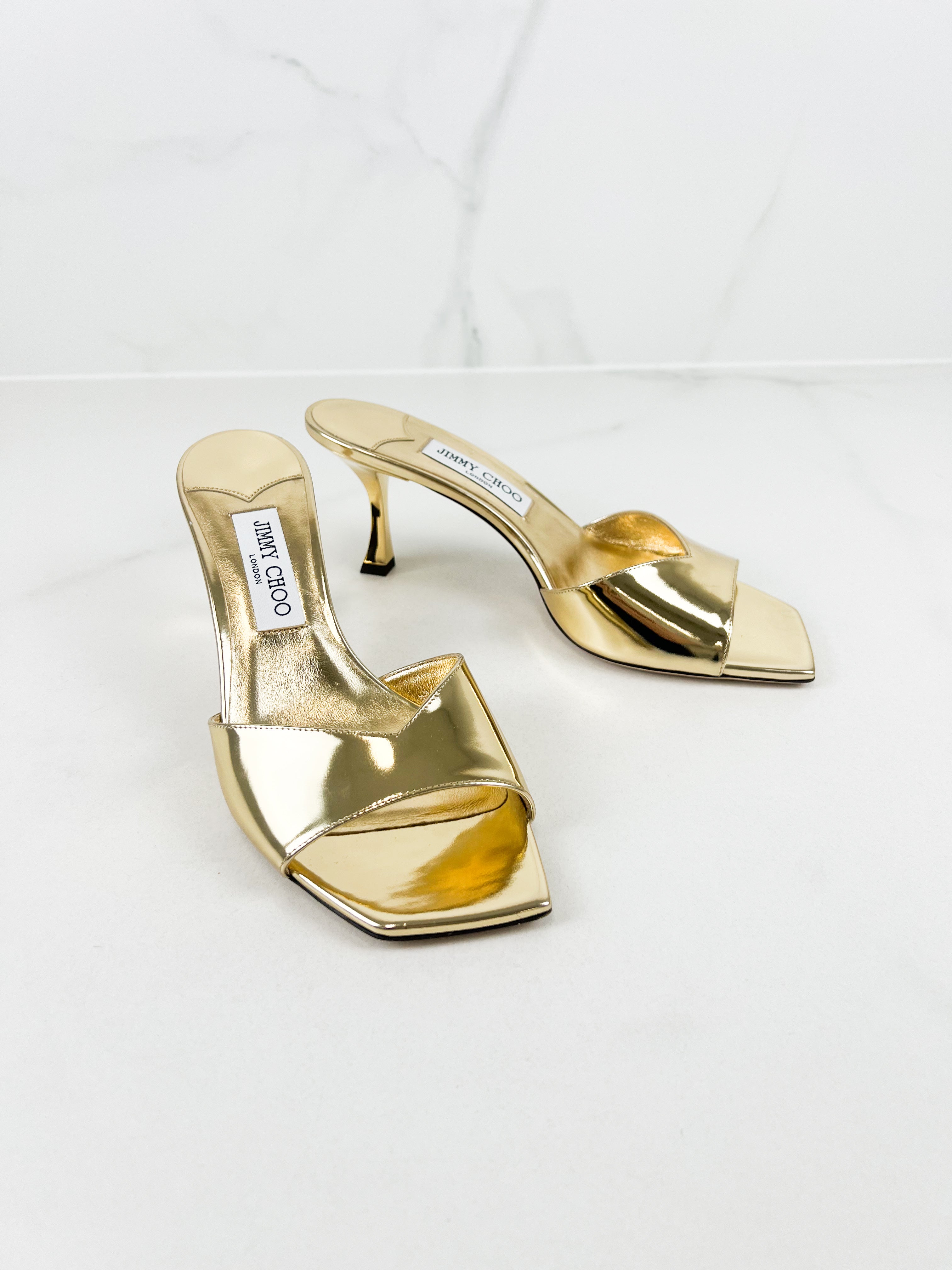 Jimmy Choo Gold Metallic Leather Sandal