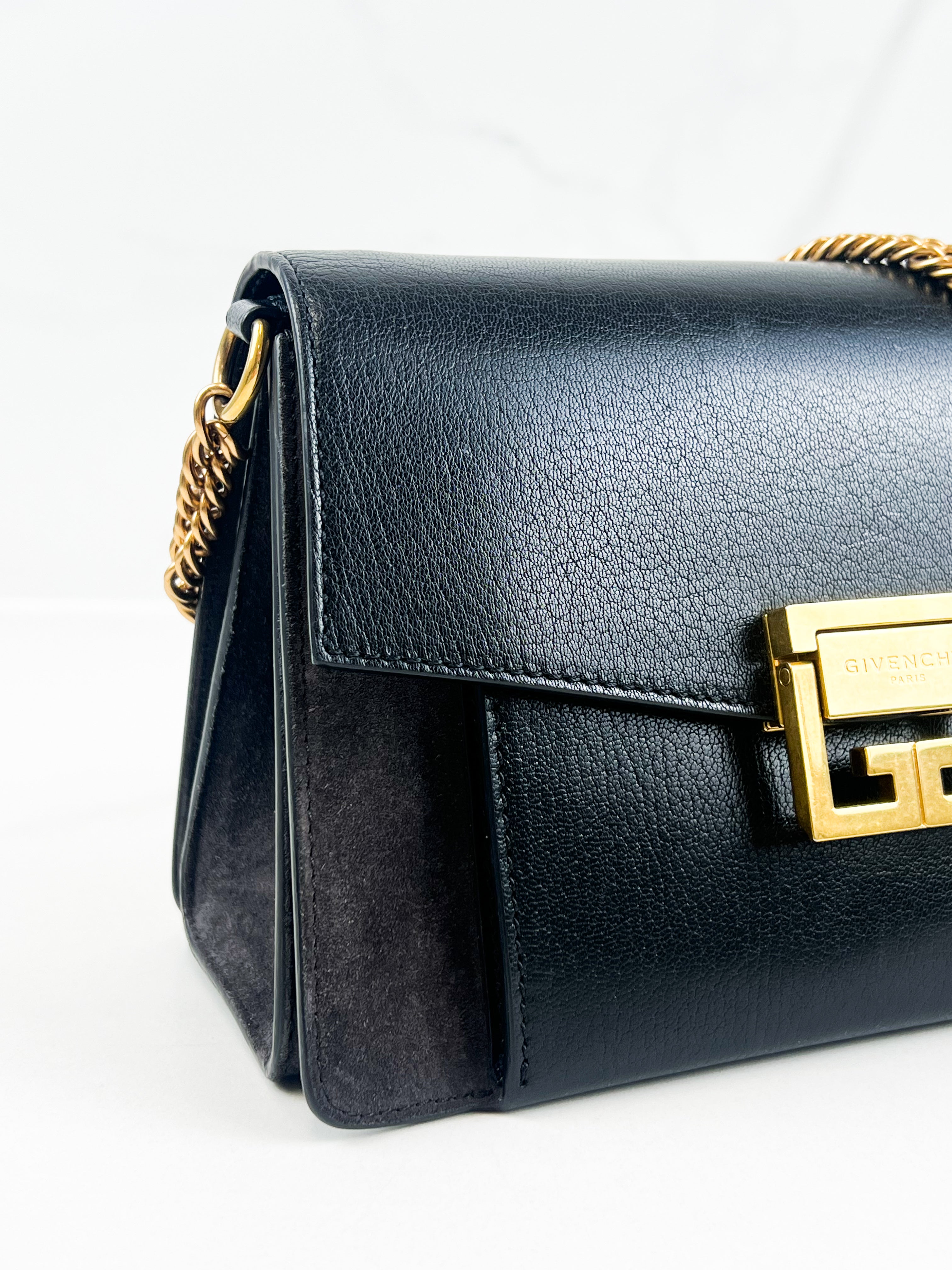 Givenchy Leather/Suede Small Shoulder Bag in Black