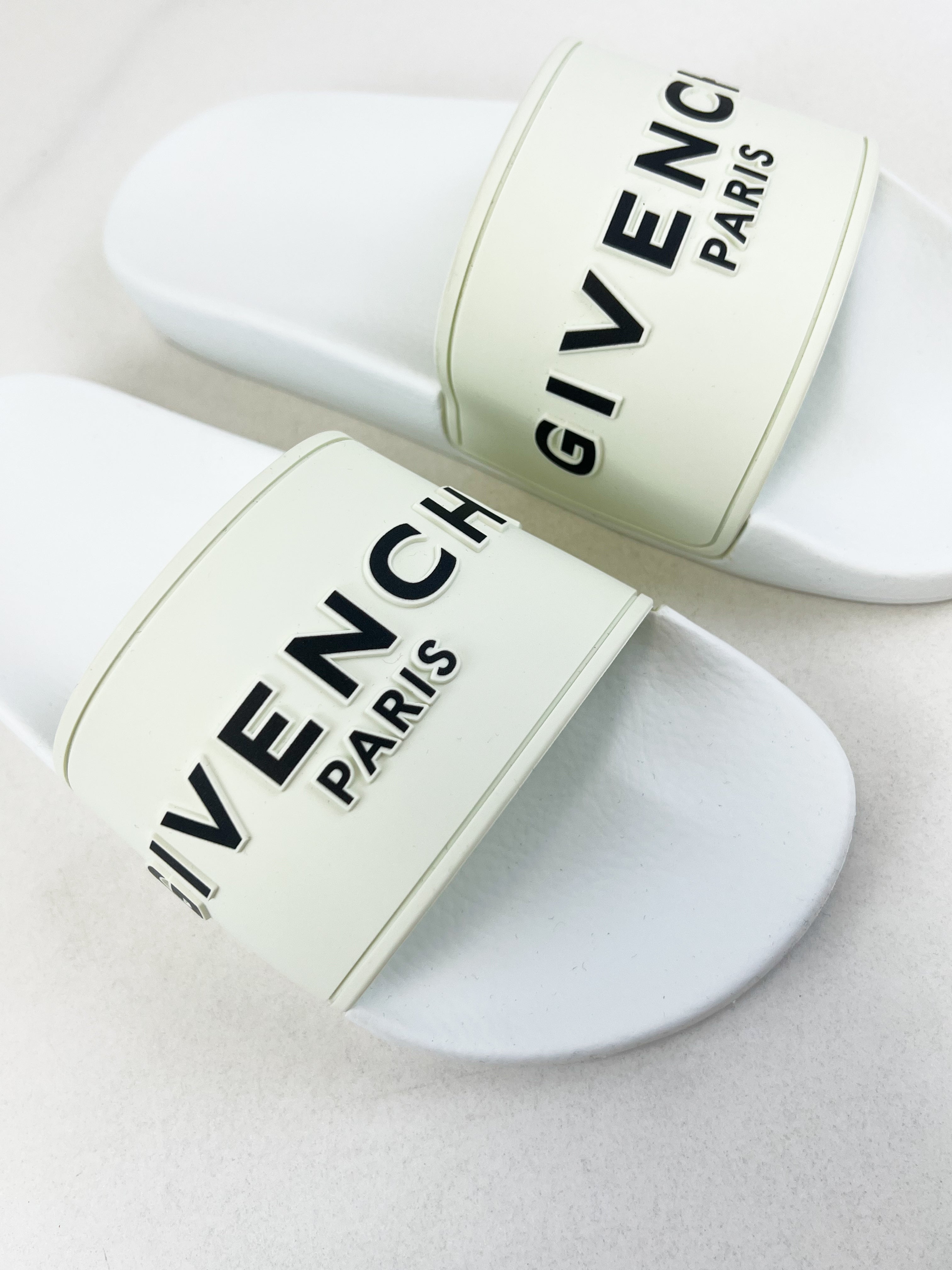 Givenchy Logo Embossed in Rubber Slides Size 37