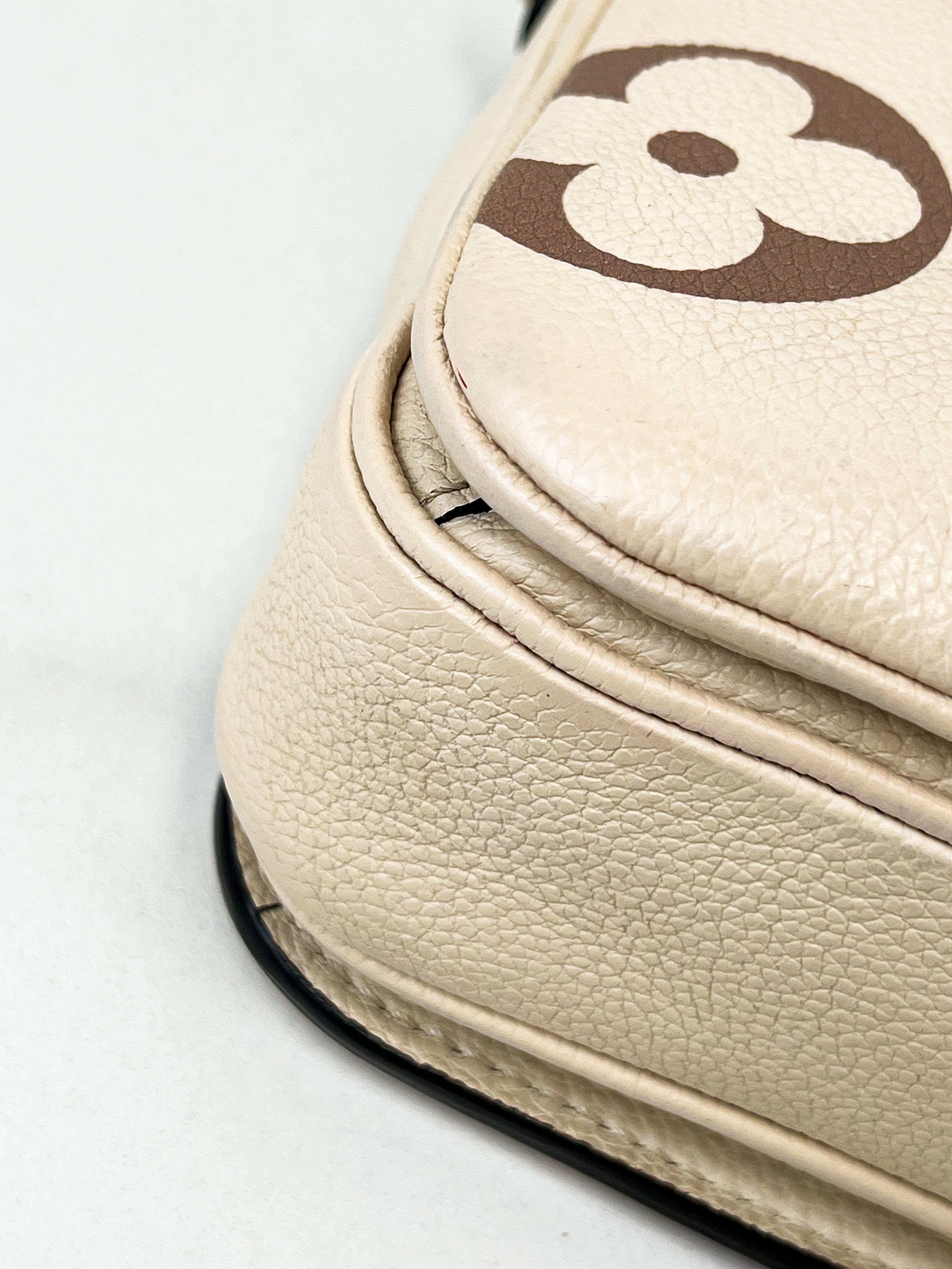 Louis Vuitton White & Beige Pochette Metis