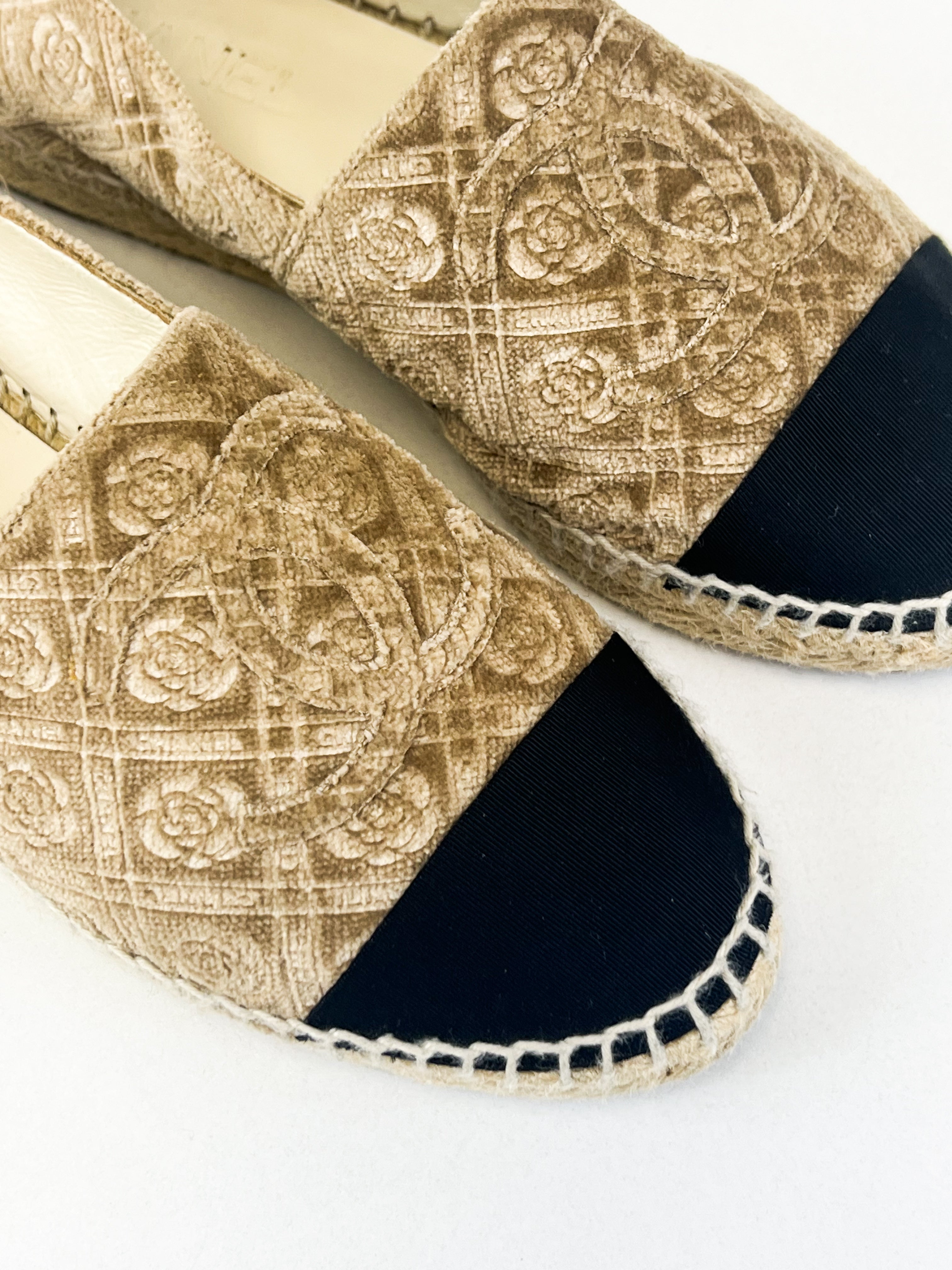 Chanel CC Espadrille Velvet Size 36