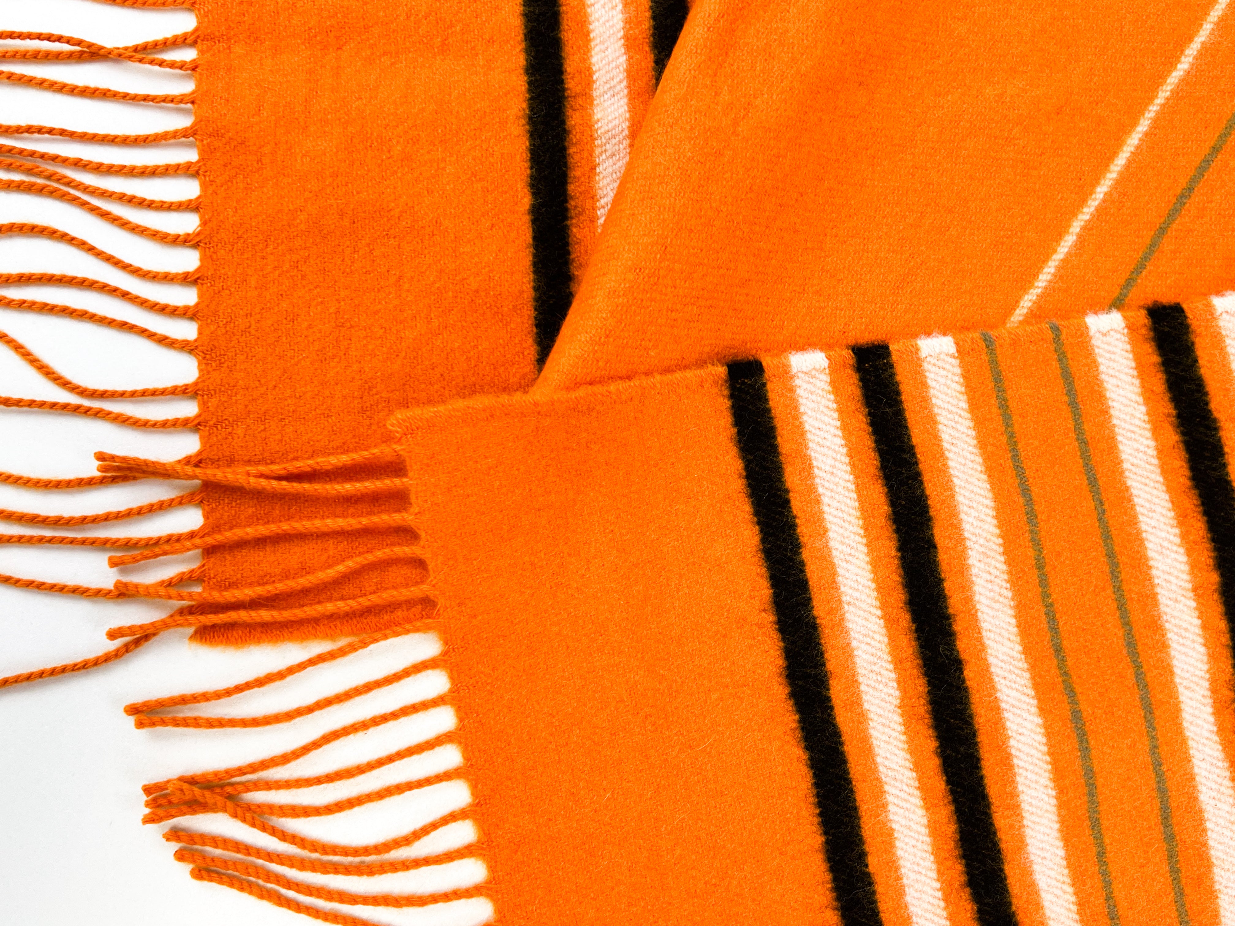 Hermes Orange 100% Cashmere Scarf