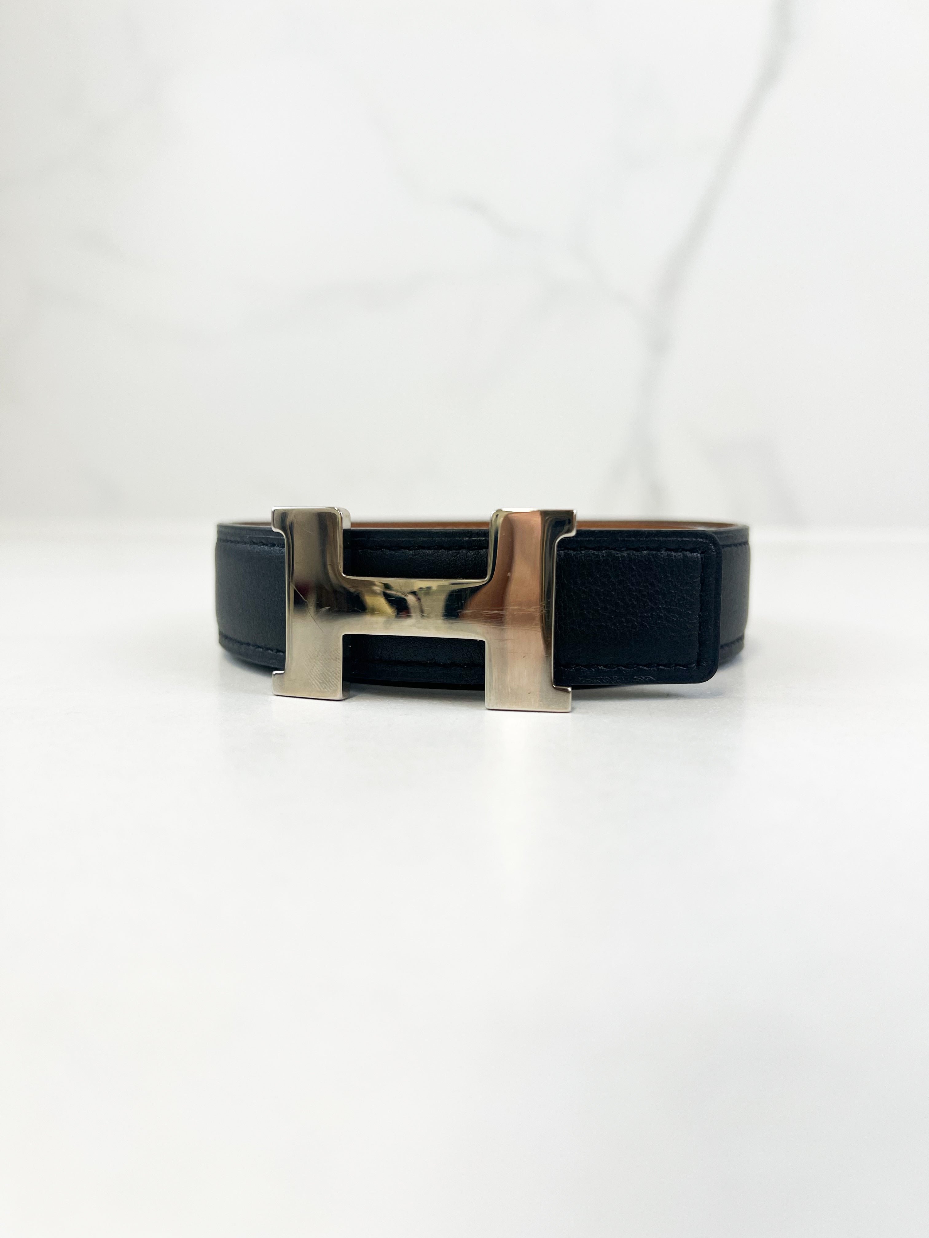 Hermes H Belt Buckle & Reversible Leather Strap Size 85