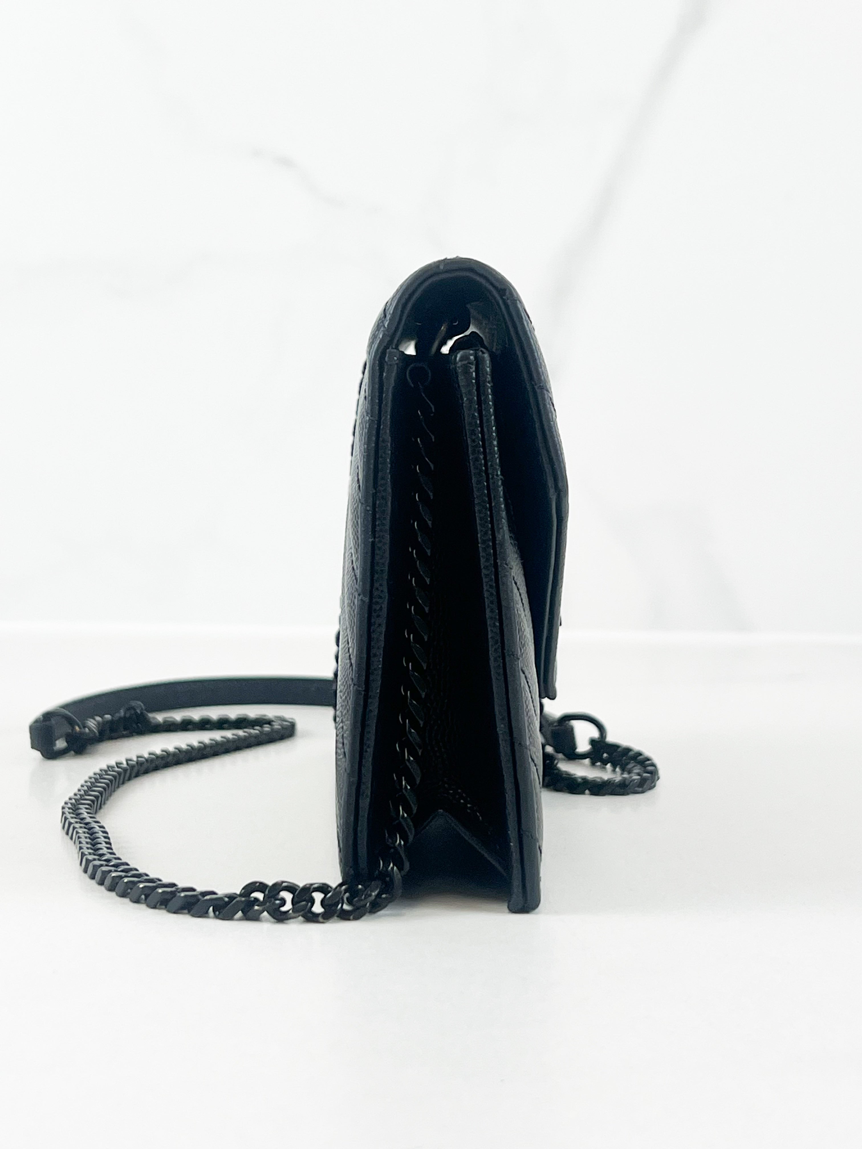 Saint Laurent Black Cassandre Envelope WOC