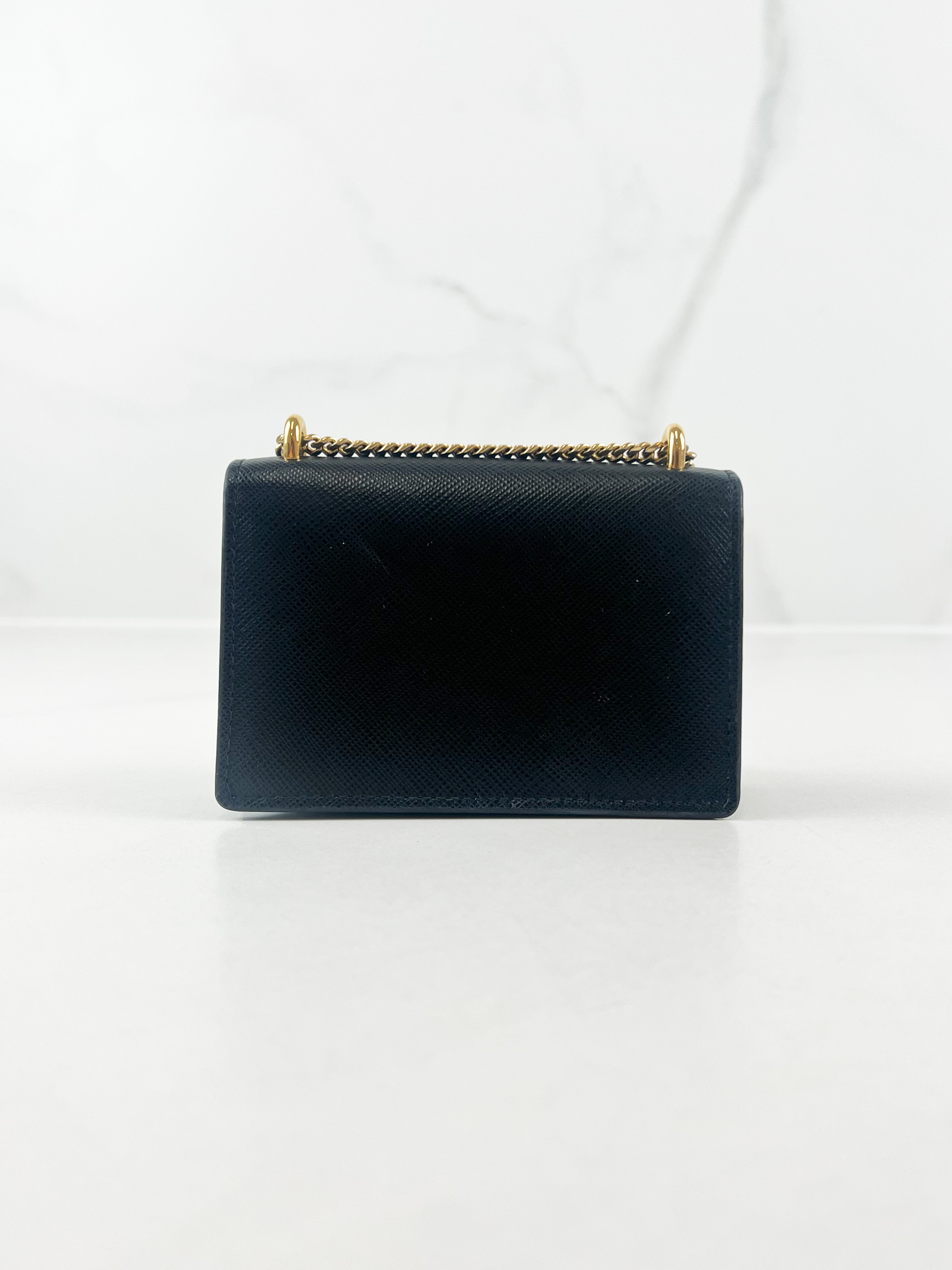 Prada Micro Leather Wallet On Chain