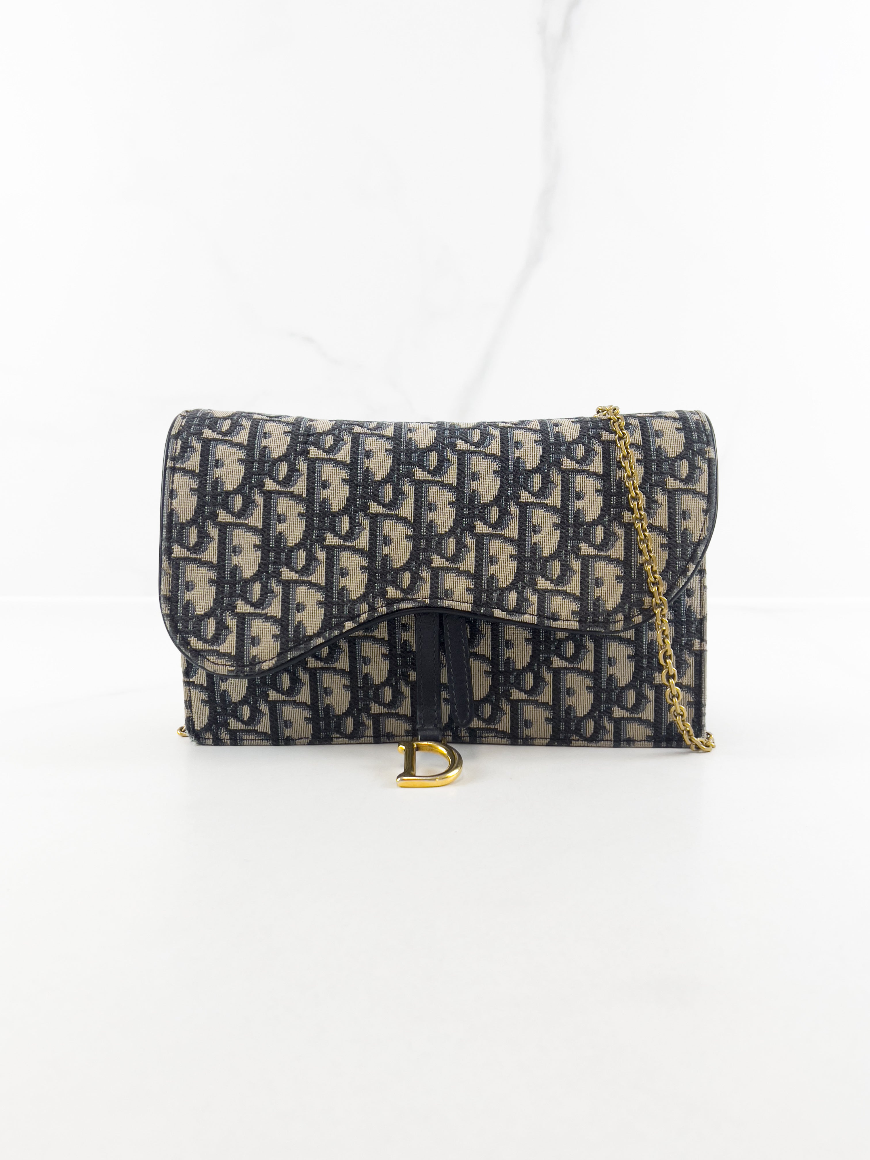 Christian Dior Medium Saddle Pouch with Chain