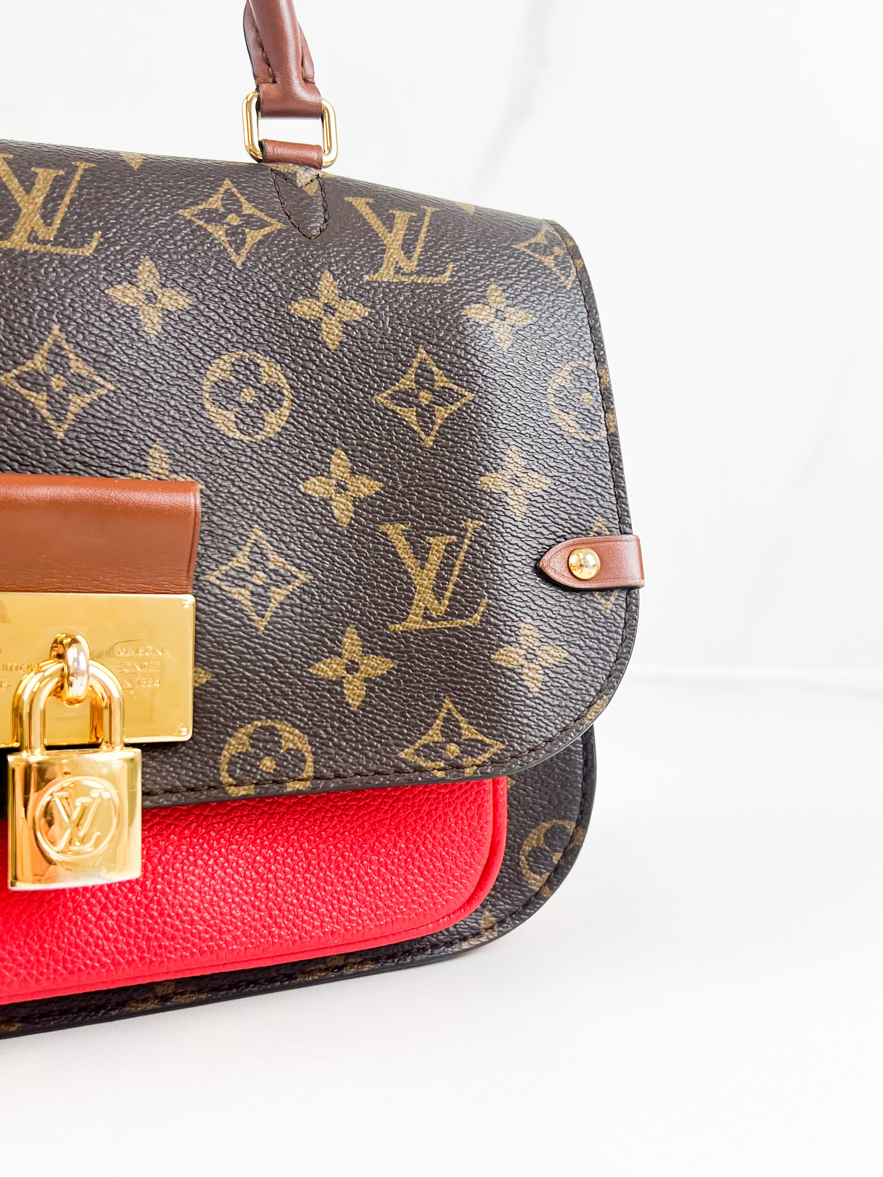 Louis Vuitton Vaugirard Monogram Bag in Coated Canvas/Red Leather