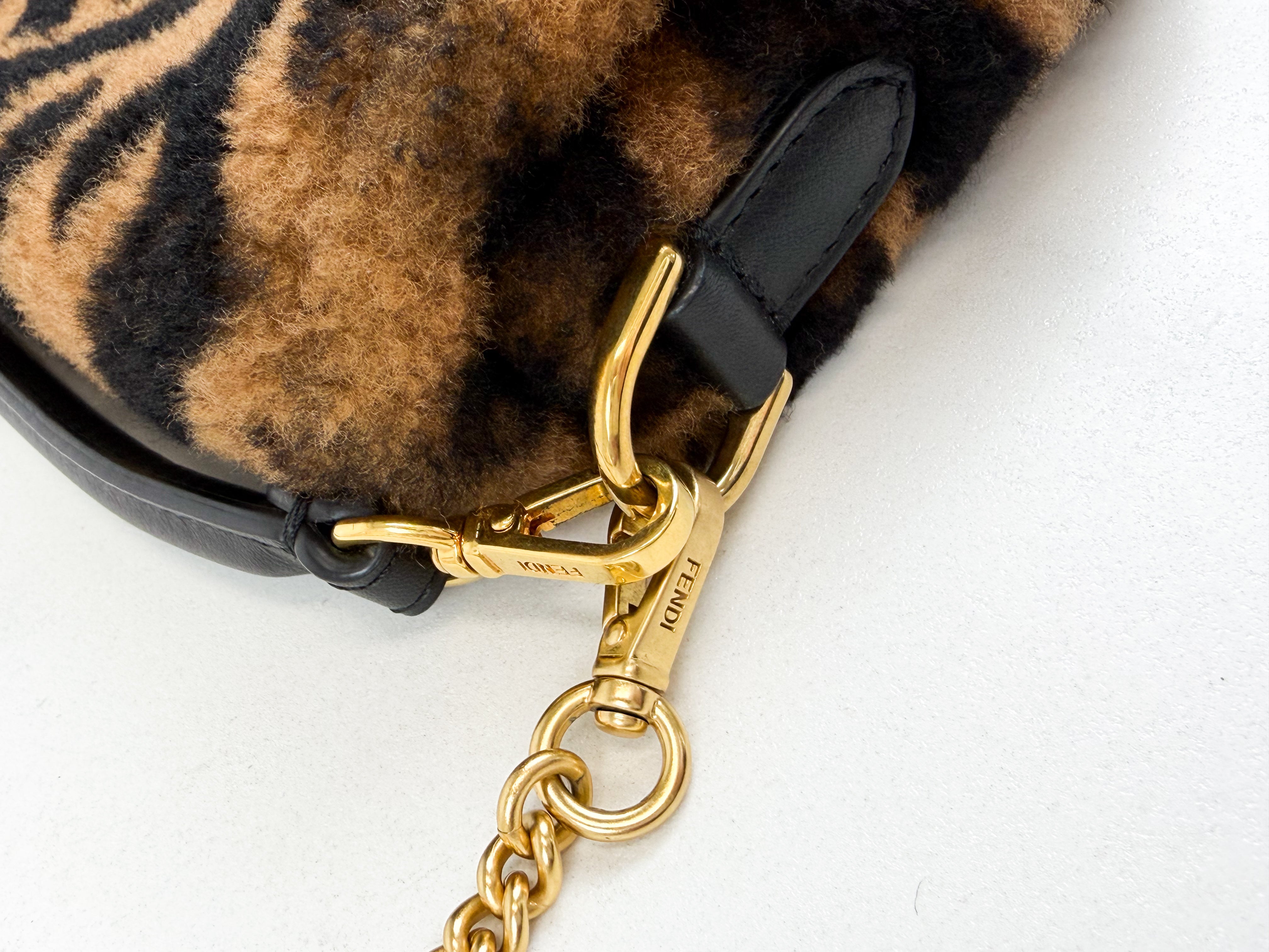 Fendi FF Baguette Shearling Mini Bag