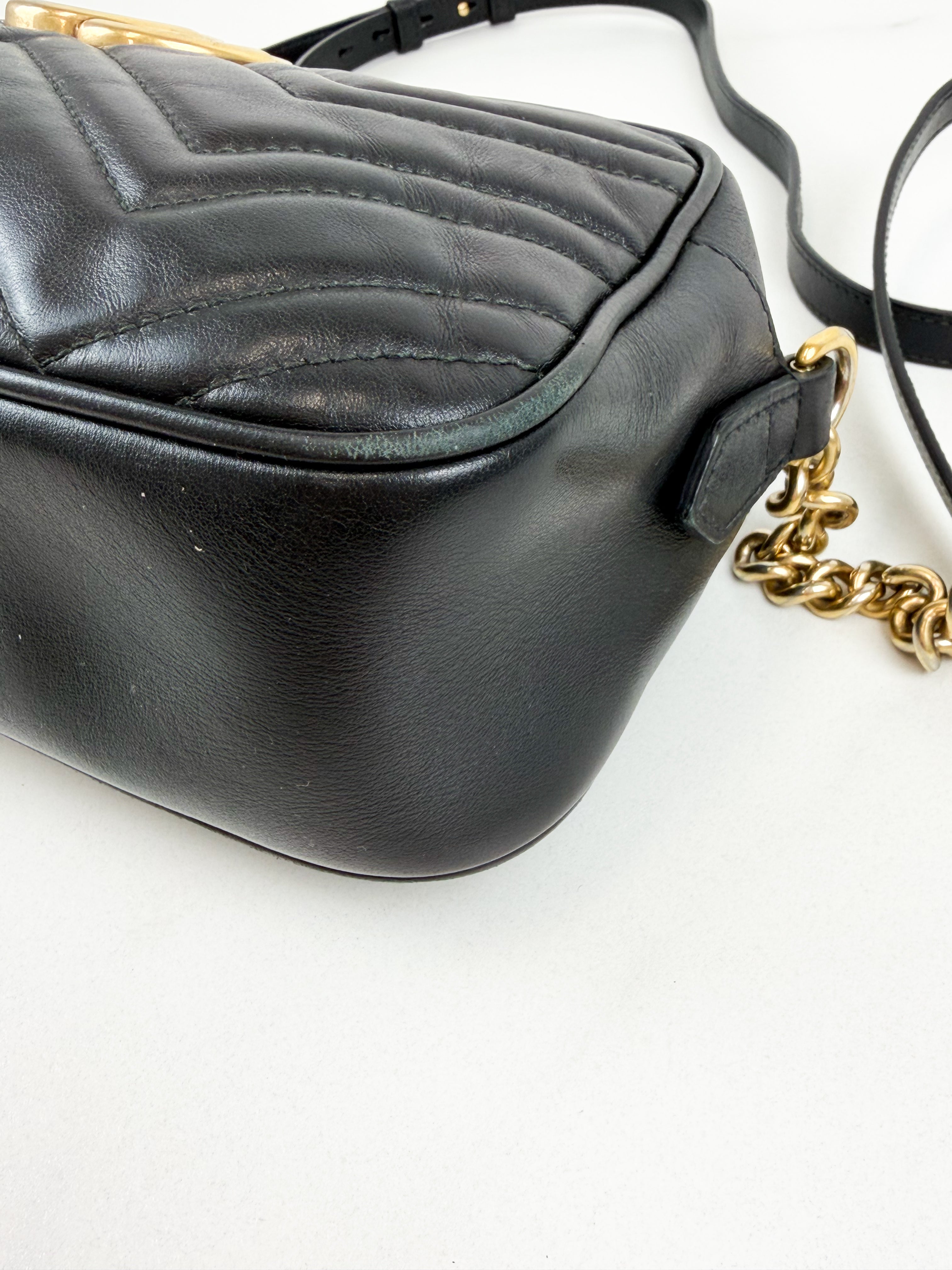 Gucci Black GG Marmont Shoulder Bag
