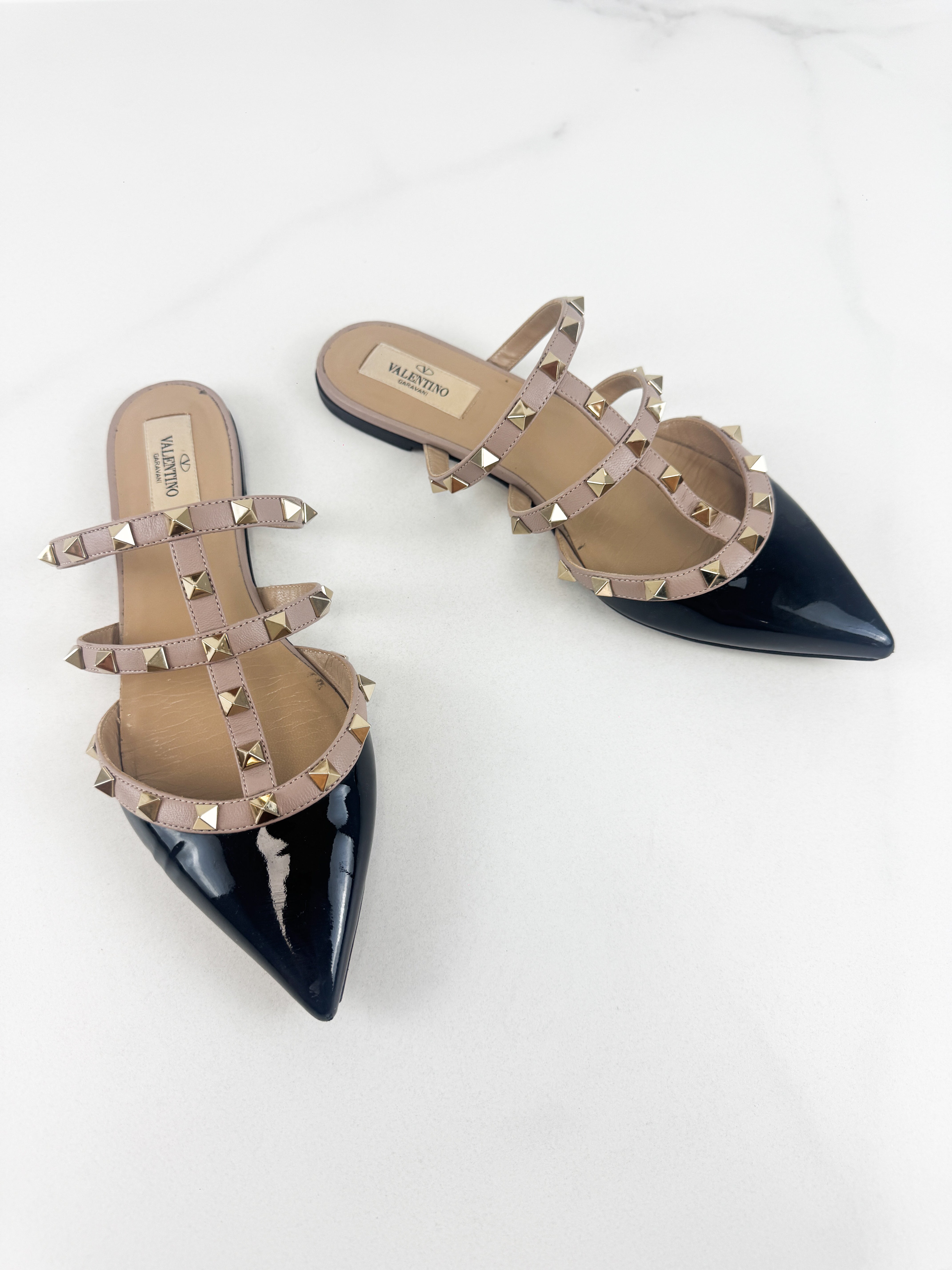 Valentino Garavani Rockstud Flat Mule Size 37