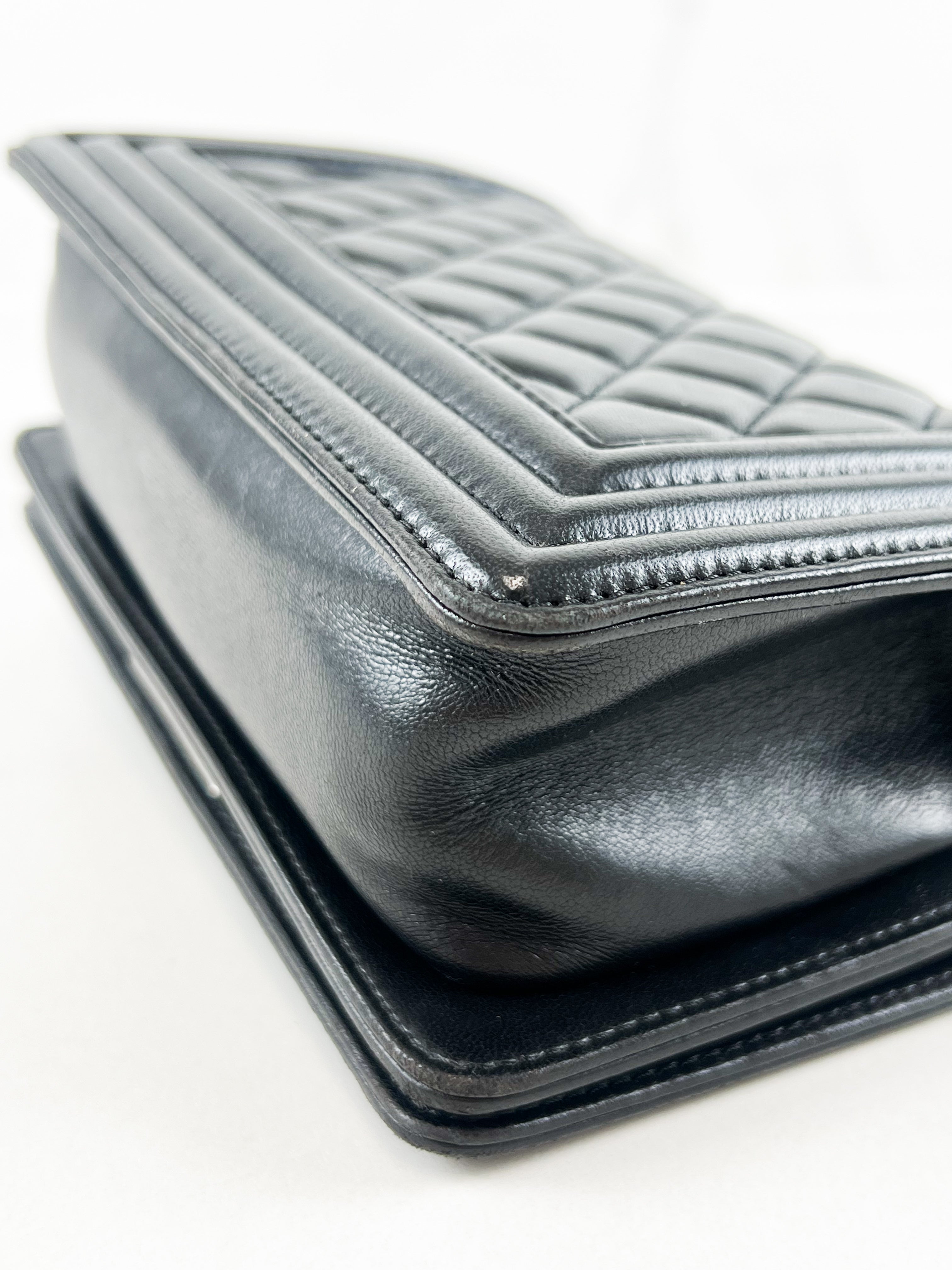 Chanel Small Lambskin Boy Bag with Ruthenium Hardware