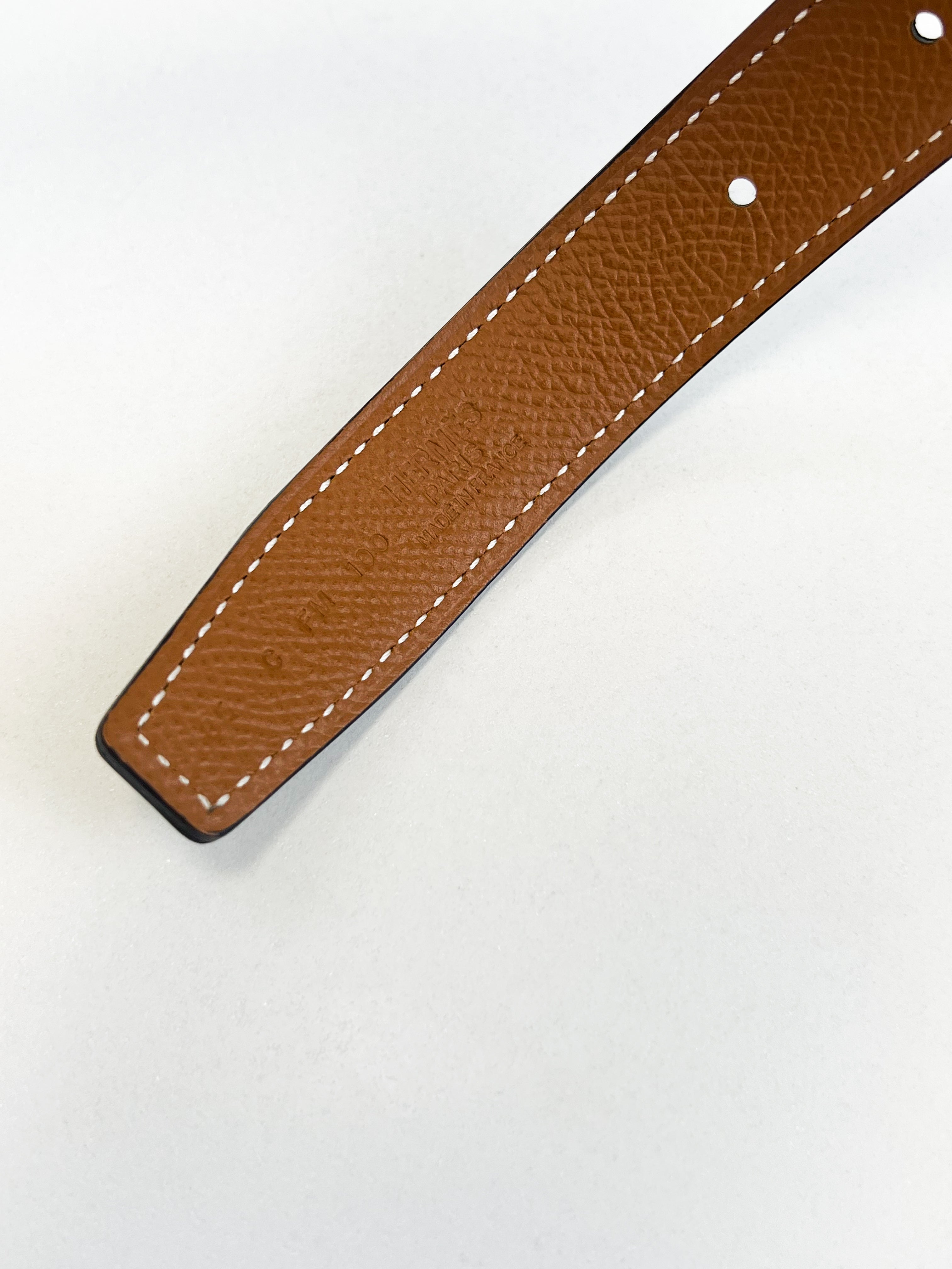 Hermes H Belt Buckle & Reversible Leather Strap Size 85