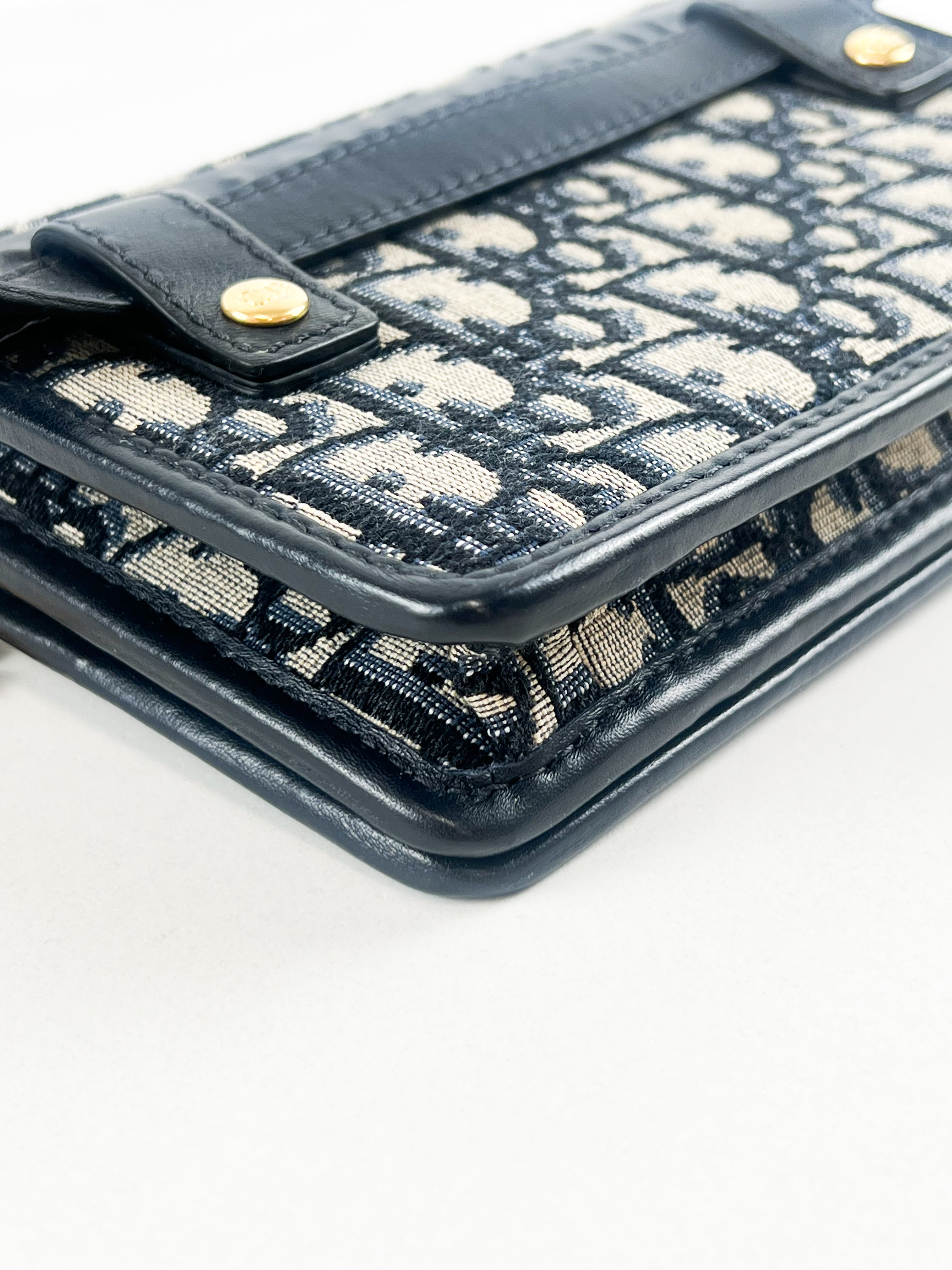 Christian Dior 2-in-1 30 Montaigne Pouch Blue Dior Oblique Jacquard