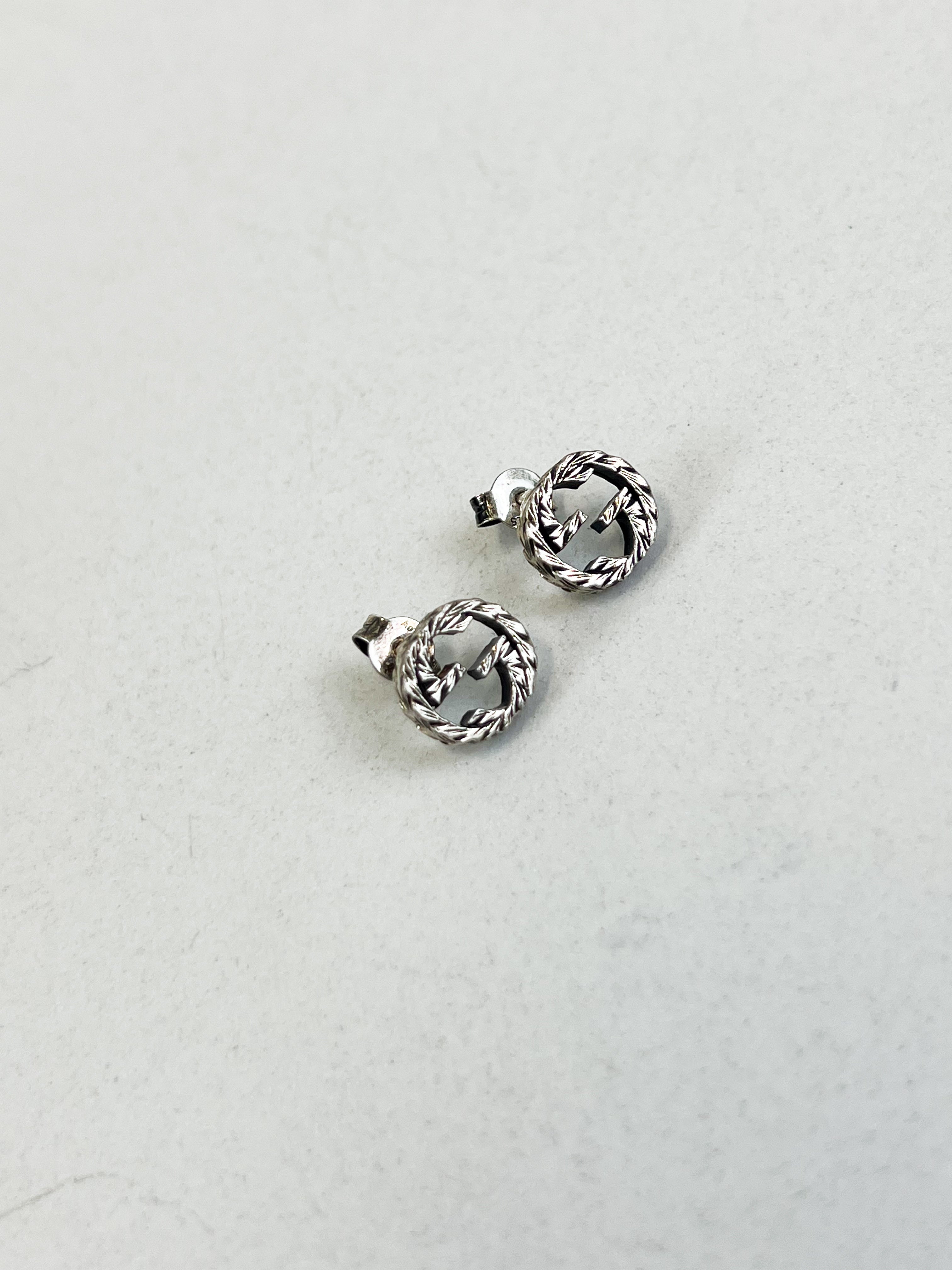 Gucci Double G Silver Earrings