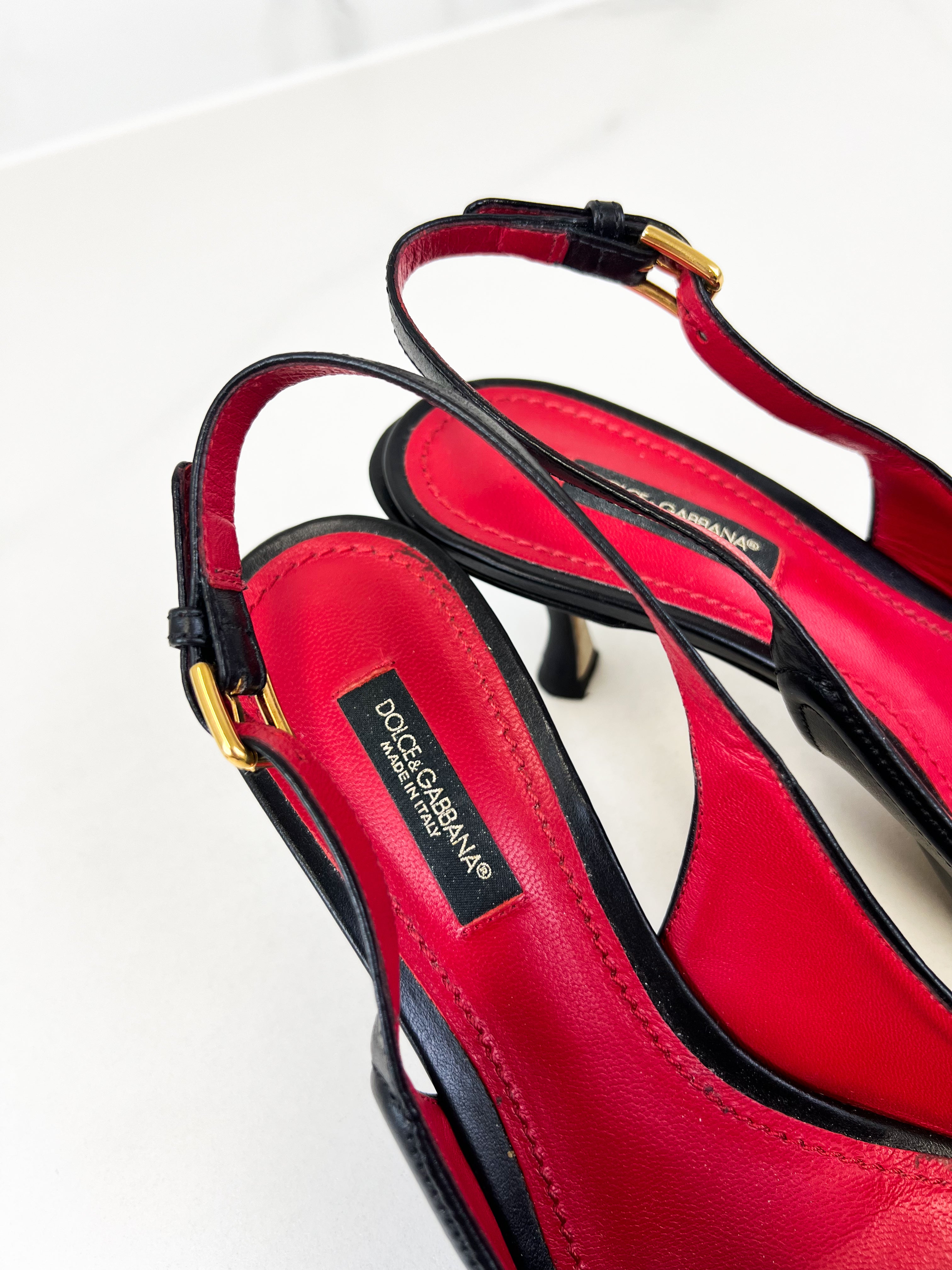 Dolce & Gabbana Black Slingback Pump 55mm Size 37