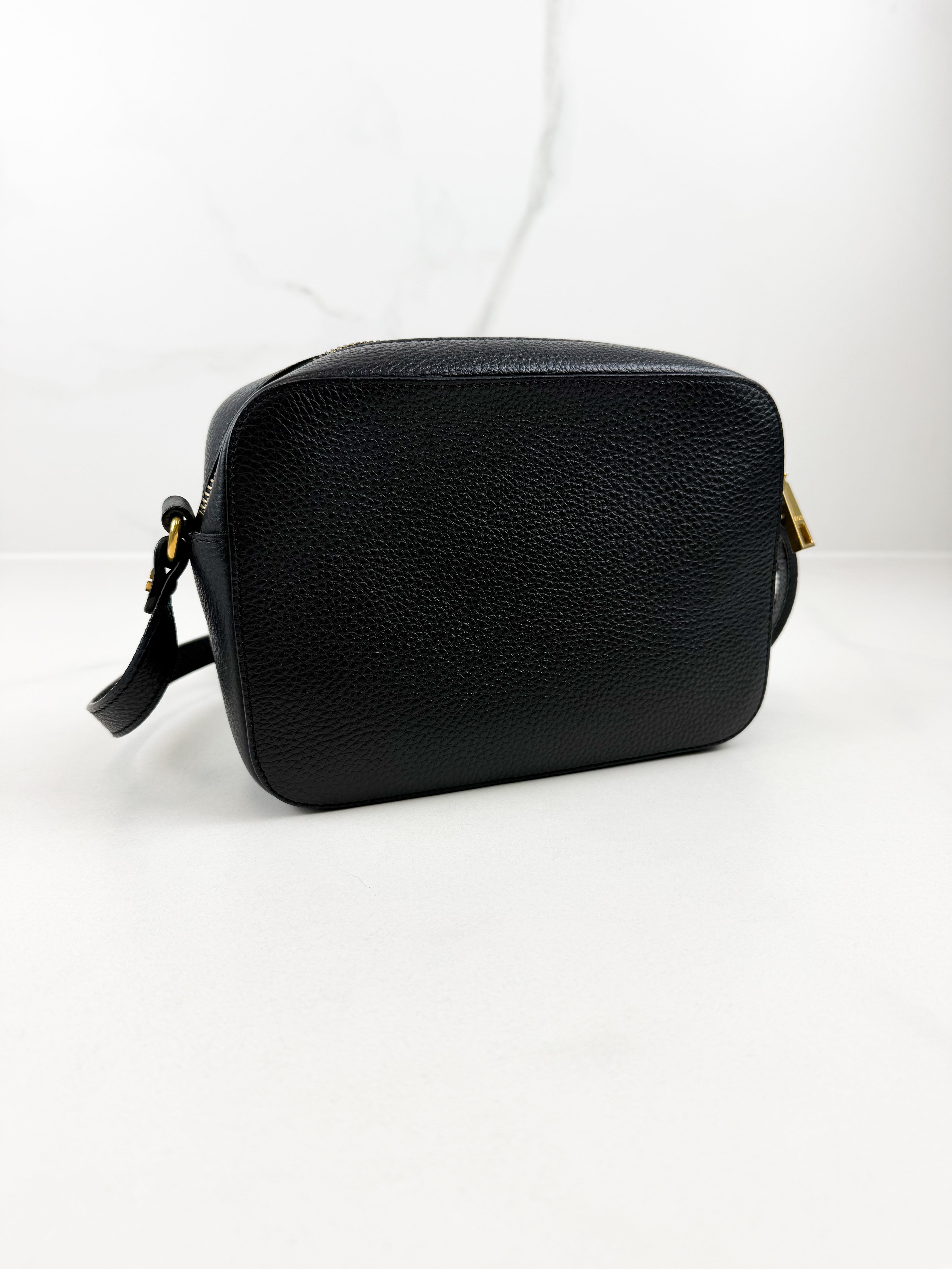 Versace Black Medusa Grained Calfskin Crossbody
