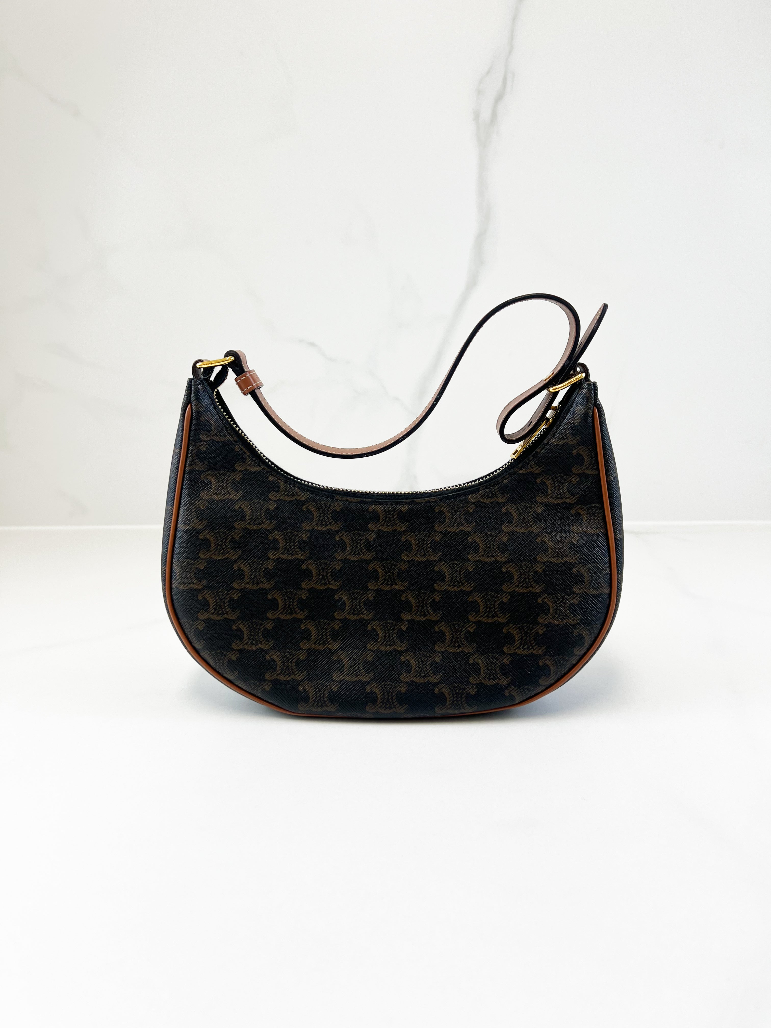 Celine Medium Ava Bag in Triomphe Canvas & Calfskin