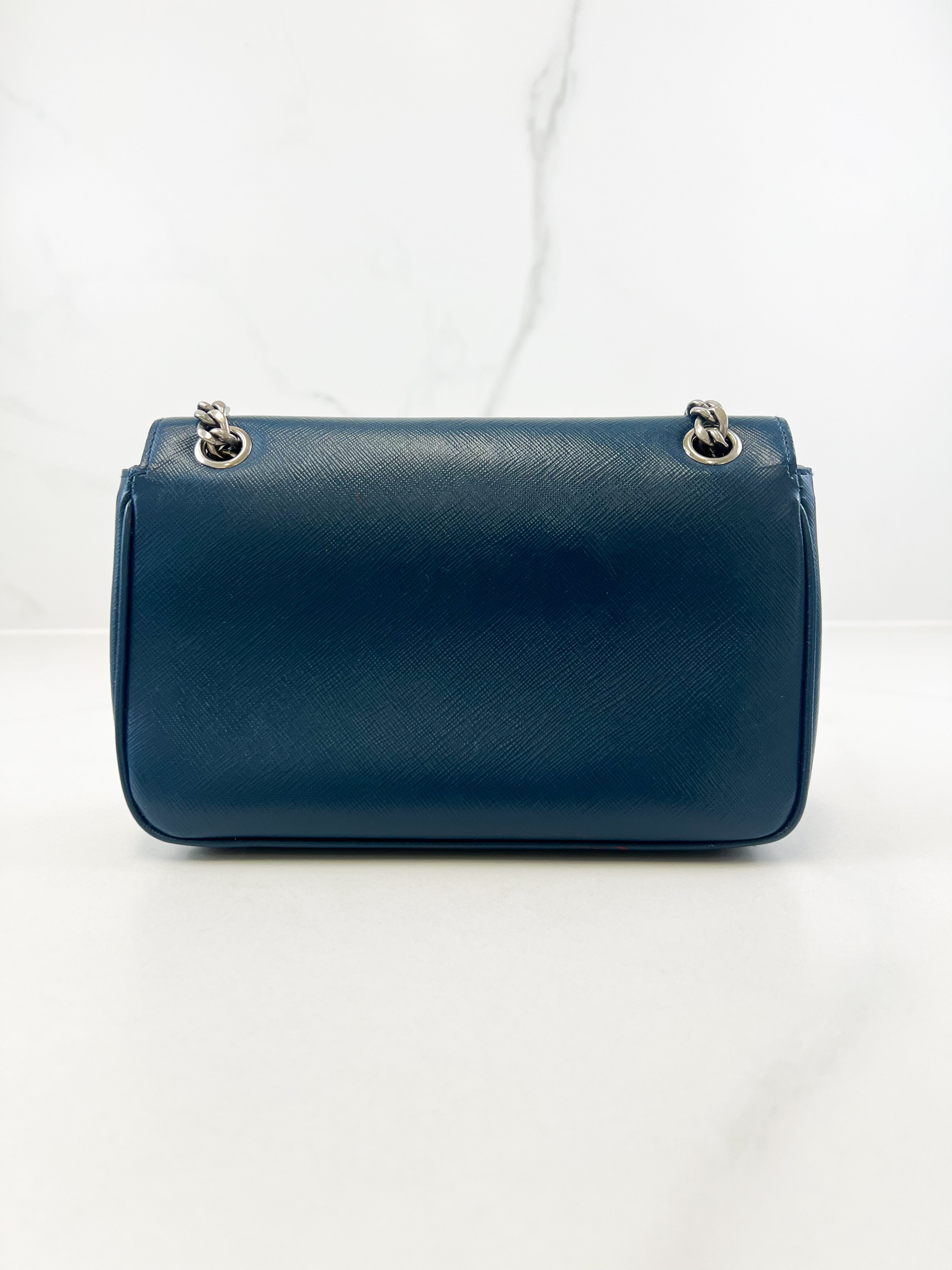 Prada Saffiano Leather Lock Crossbody Bag