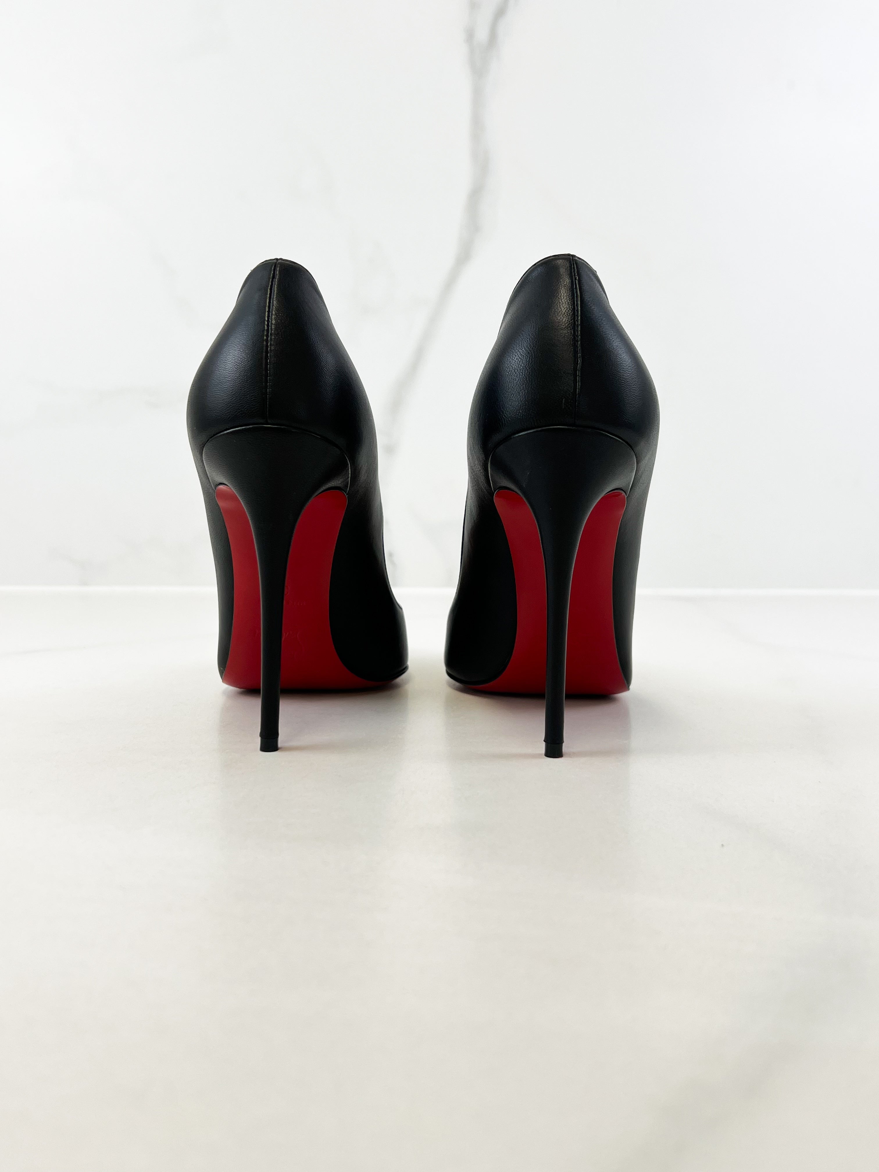 Christian Louboutin Black Leather Pigalle Follies 100 Patent Size 39