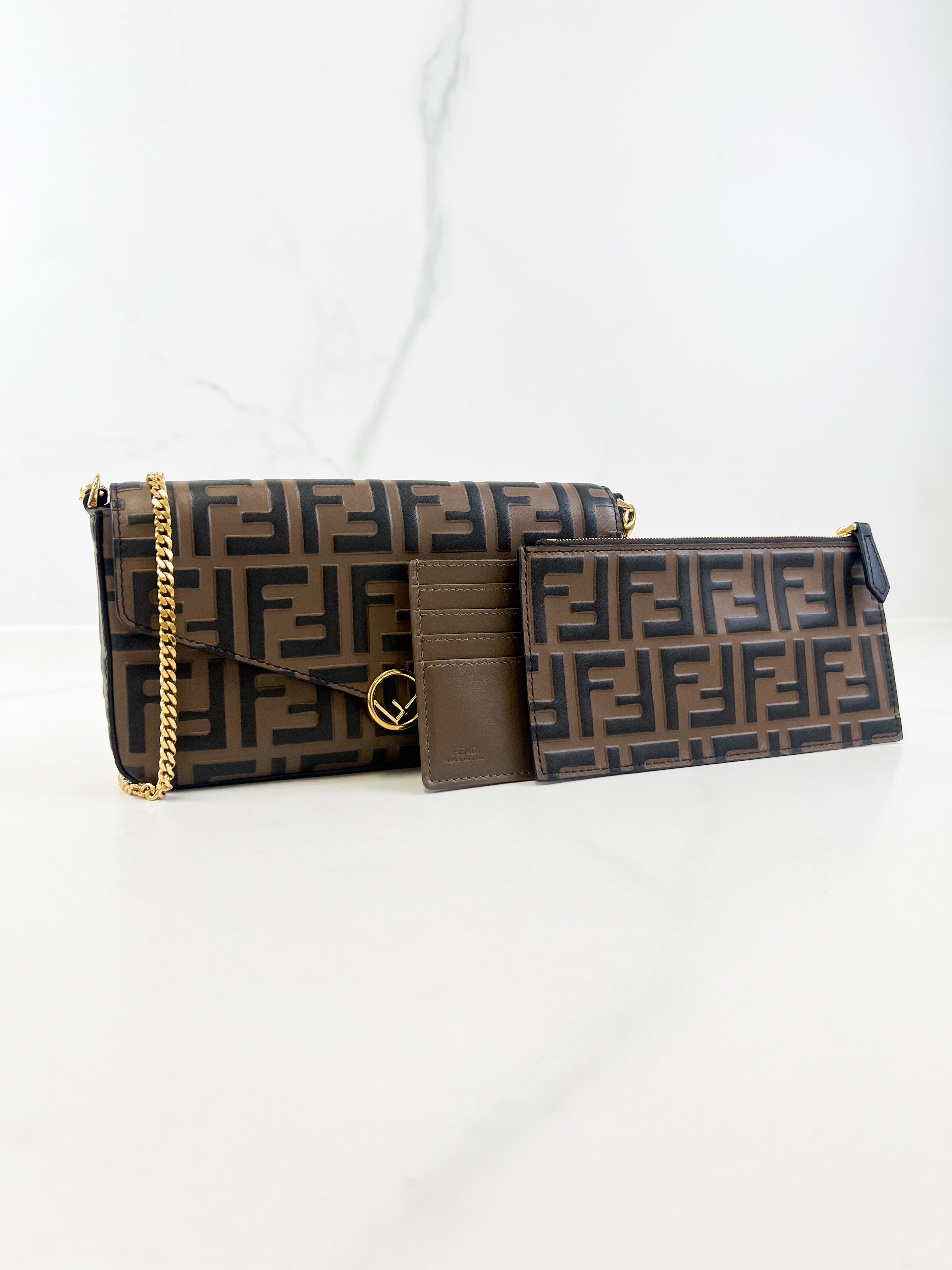 Fendi F Wallet on Chain with Pouch