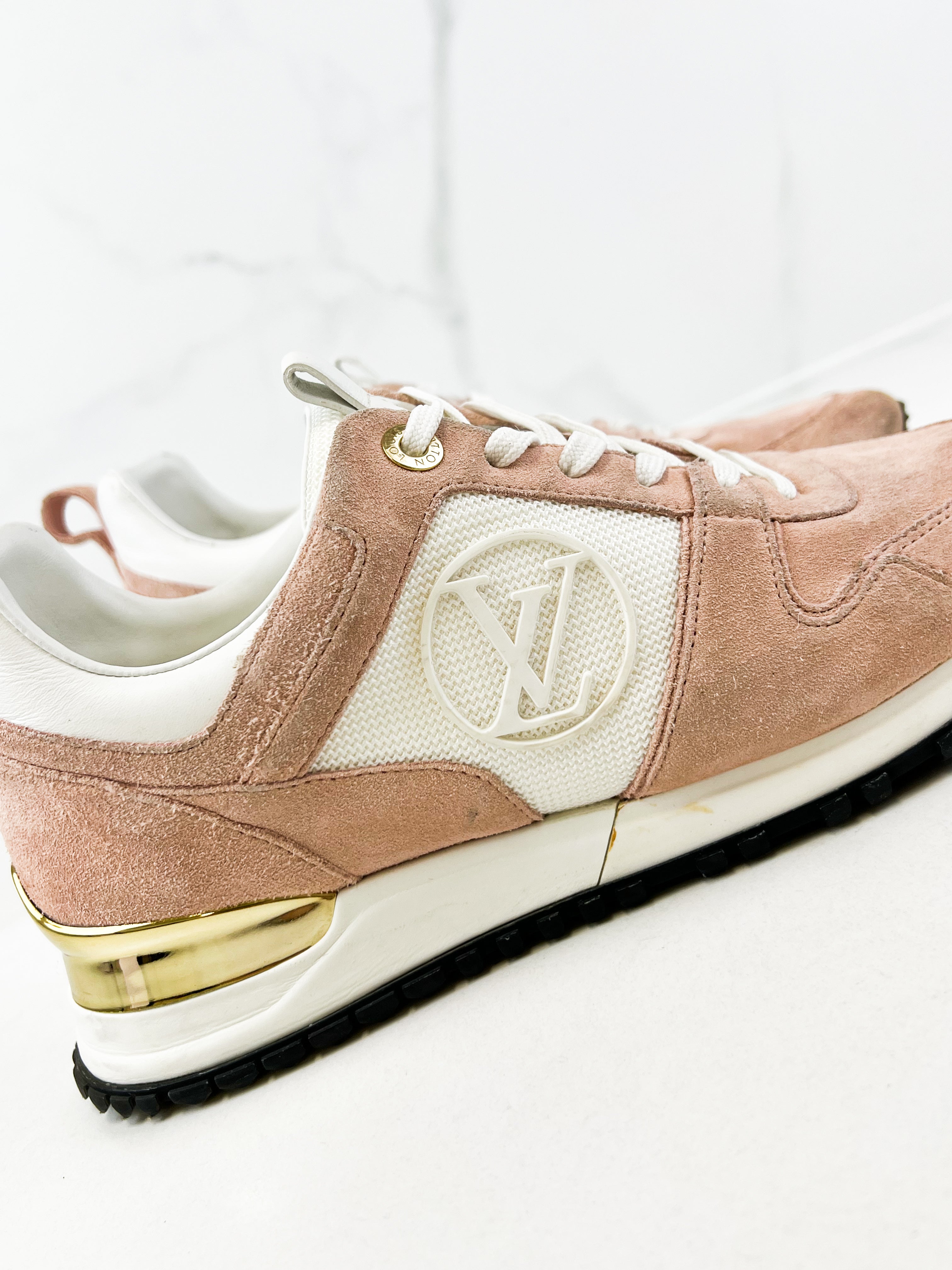 Louis Vuitton Pink Suede Runaway Sneaker Size 37