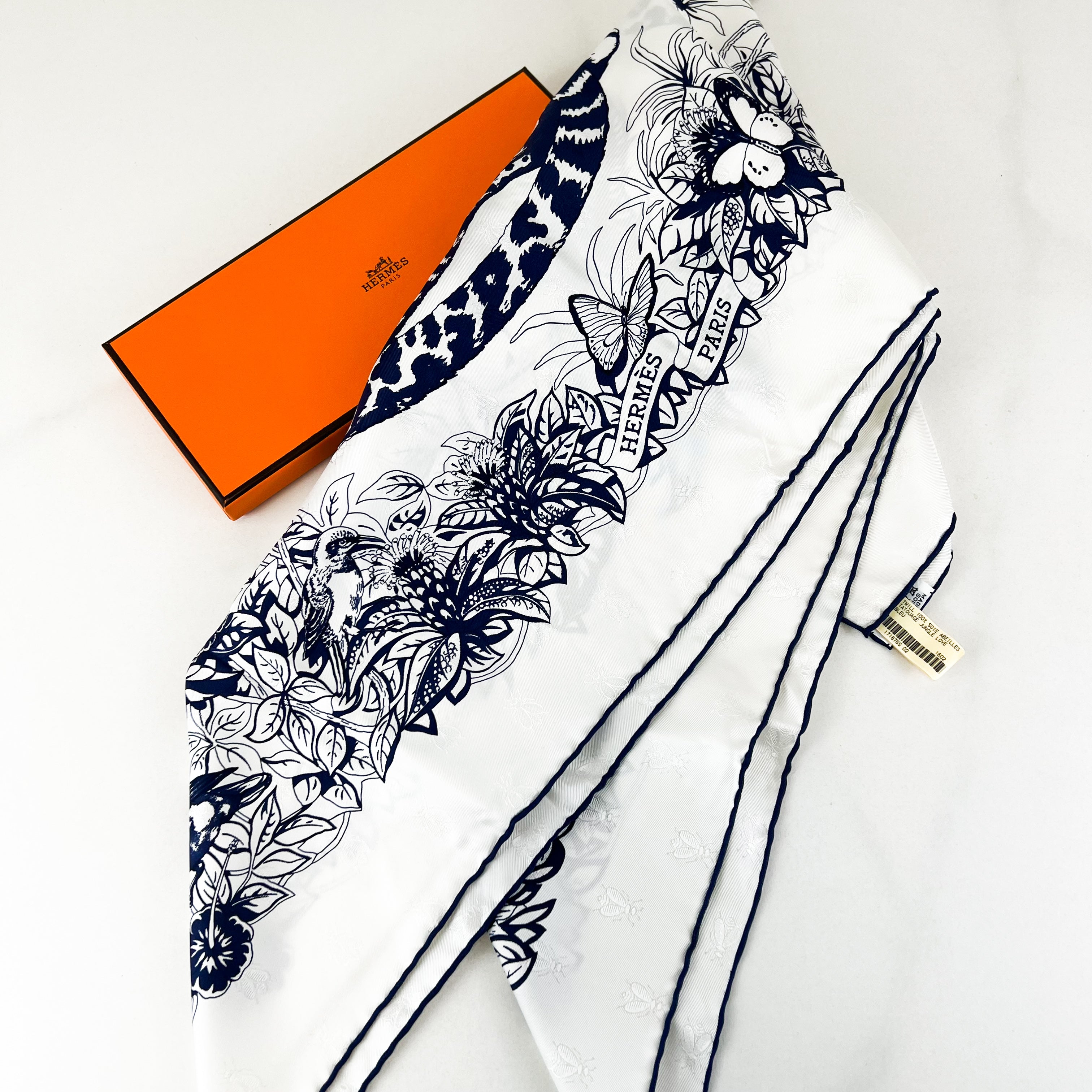 Hermes Jungle Love Tattoo Silk Scarf