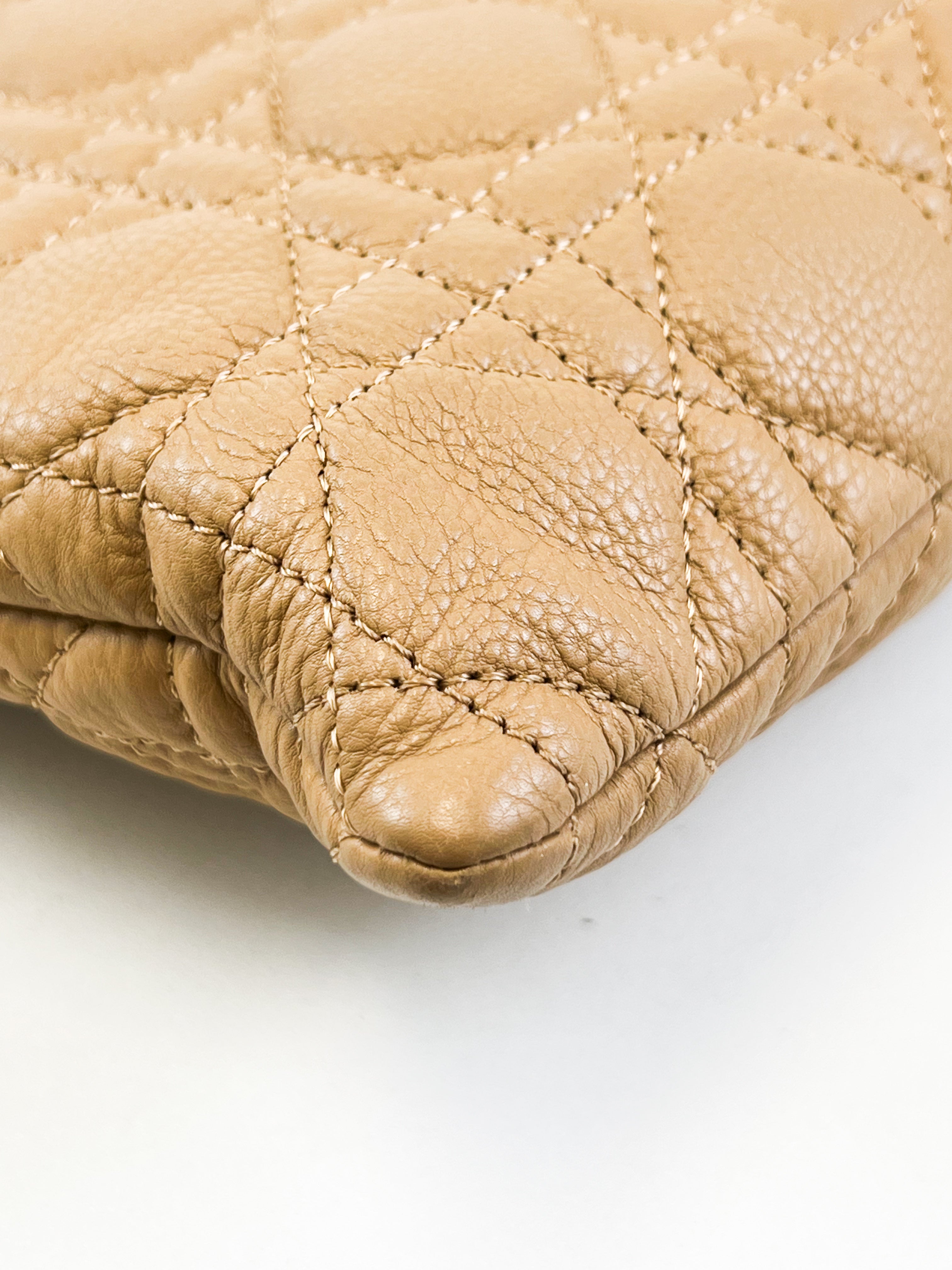 Christian Dior Caro Caramel Large Daily Cannage Quilted Leather Pouch