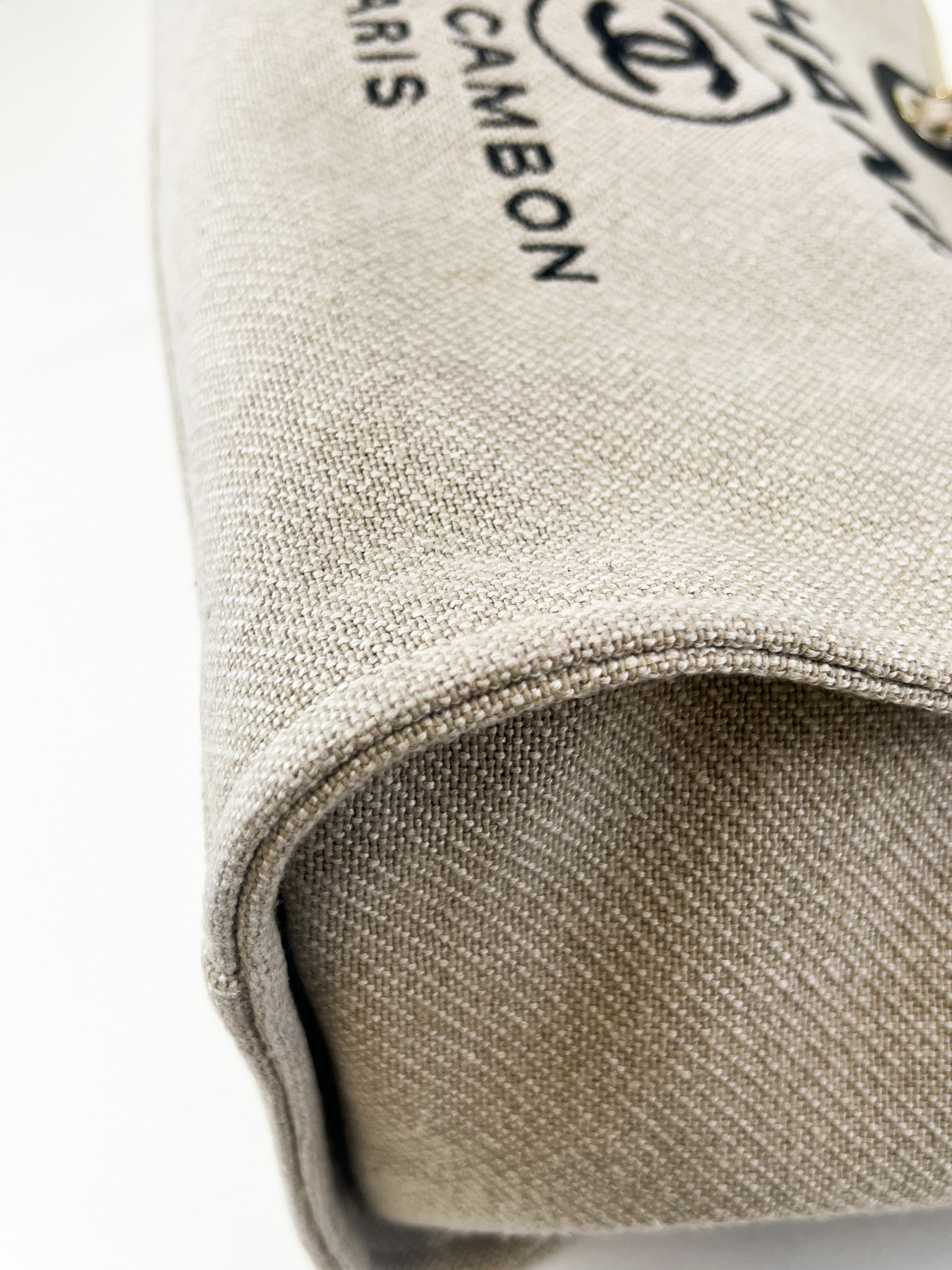 Chanel Taupe Canvas Deavuille