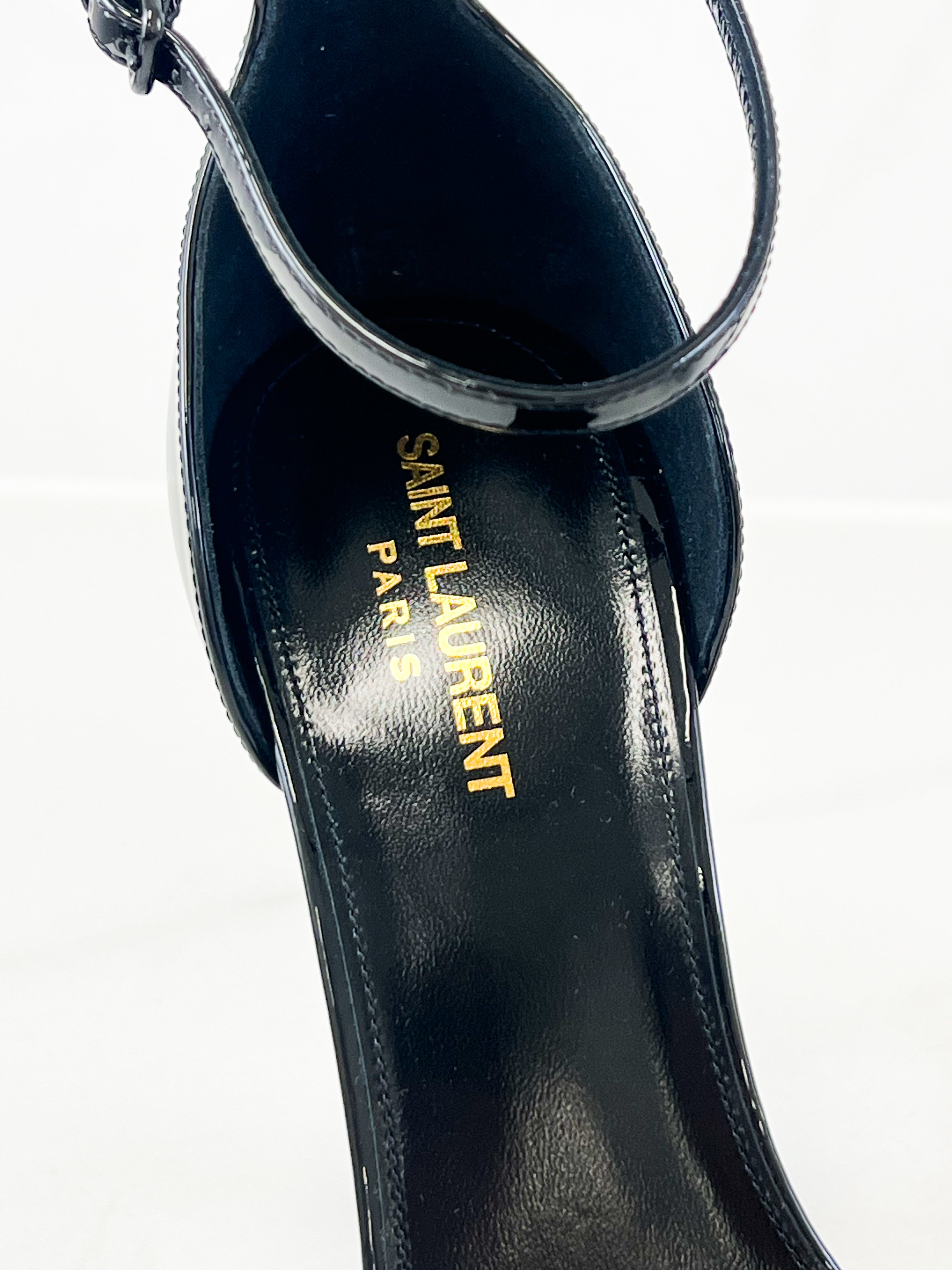 Saint Laurent Opyum Patent Leather Sandal Size 41.5