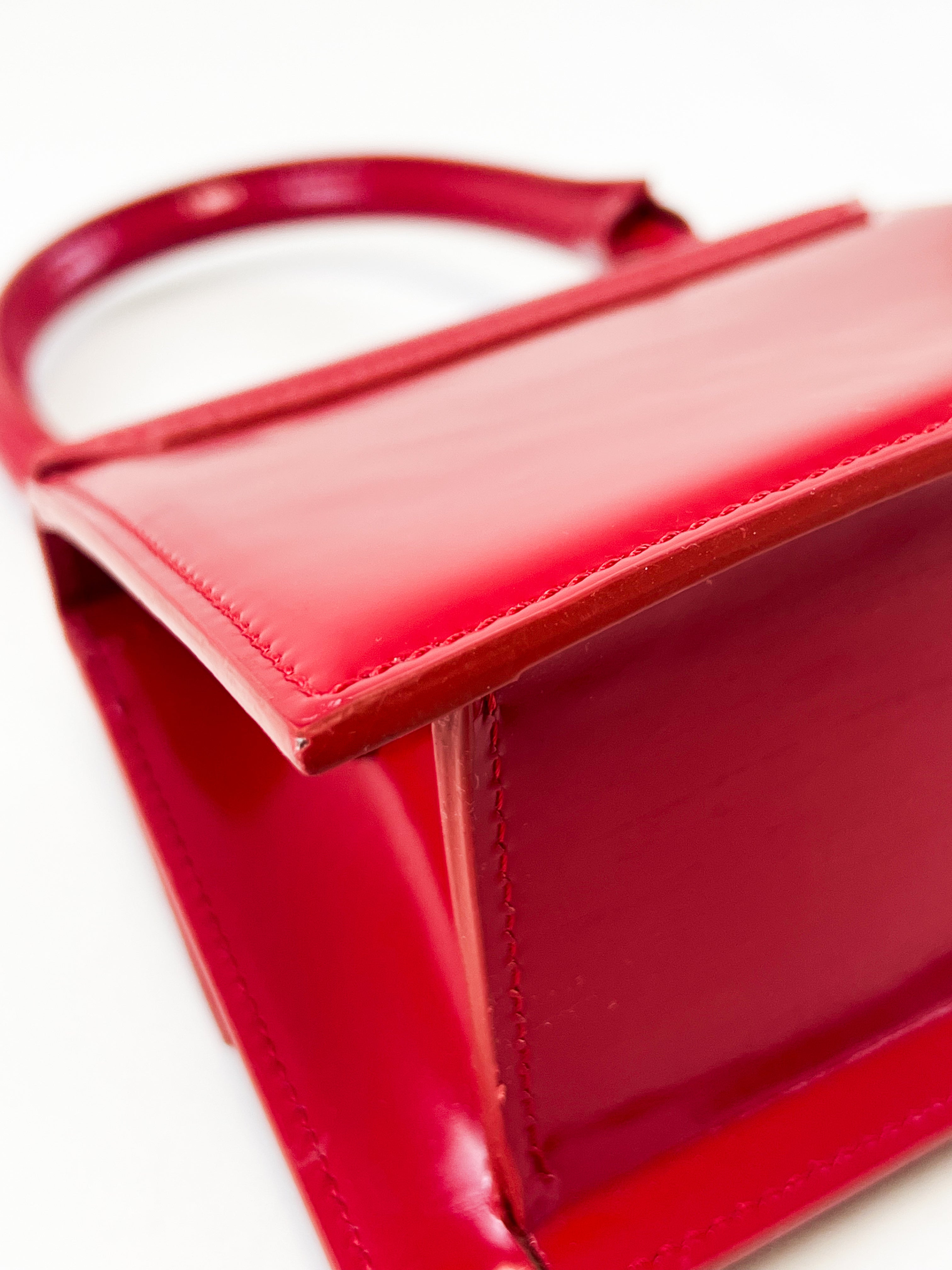 Jacquemus Red Le Chiquito Moyen Buckle Leather Bag