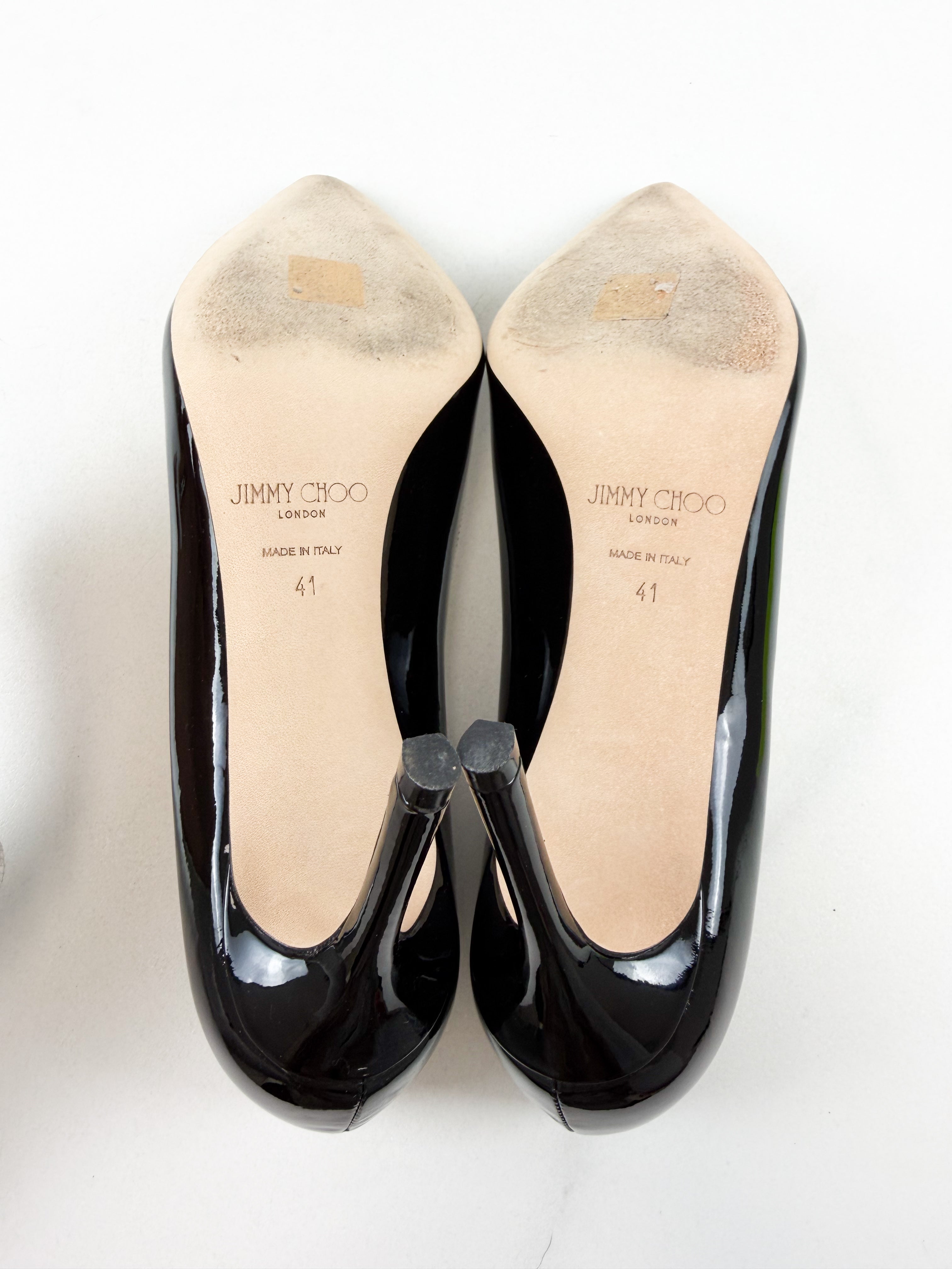 Jimmy Choo Romy Black Patent Leather Pump Size 41