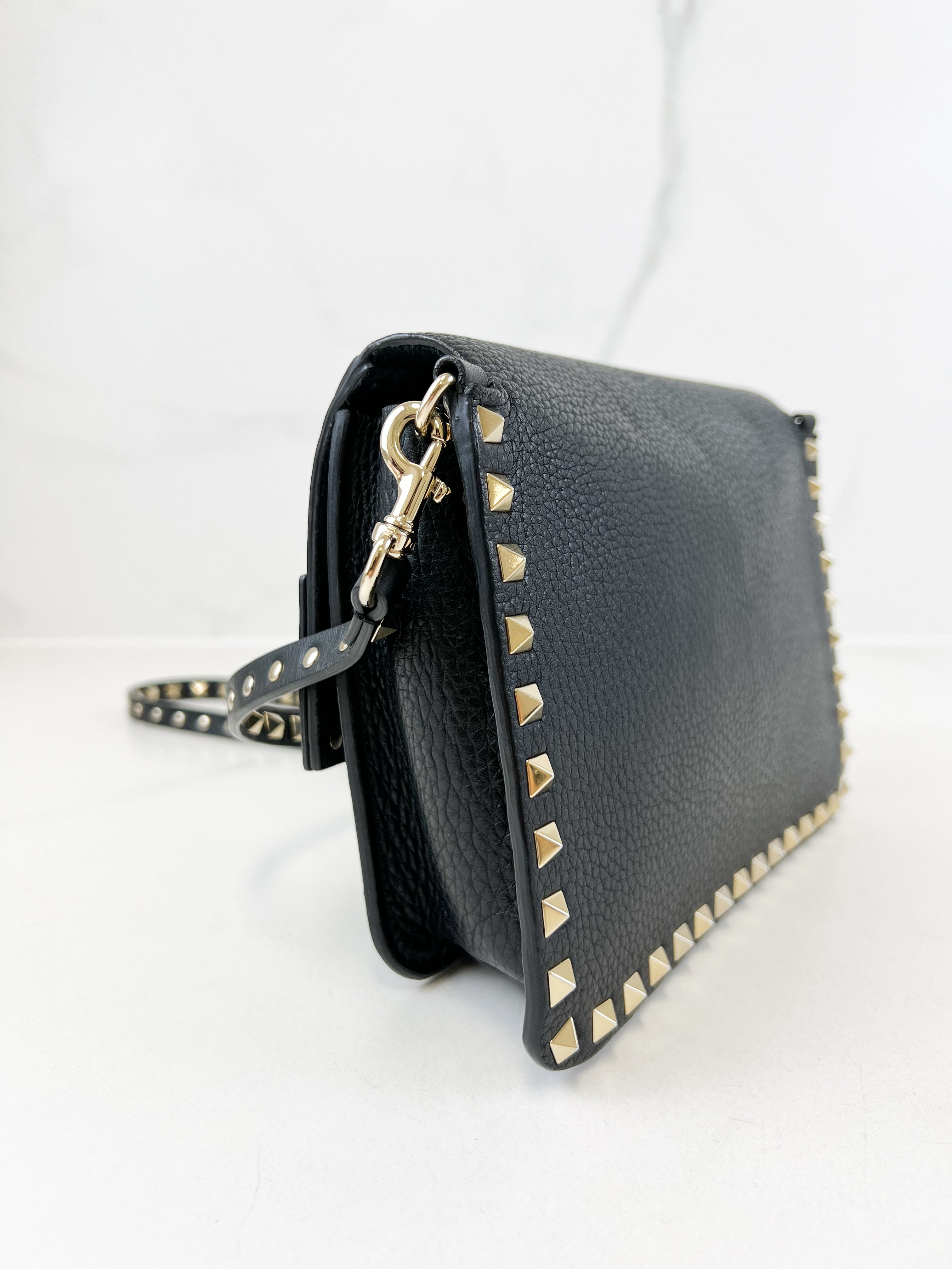 Valentino Garavani Grained Rockstud Shoulder Bag