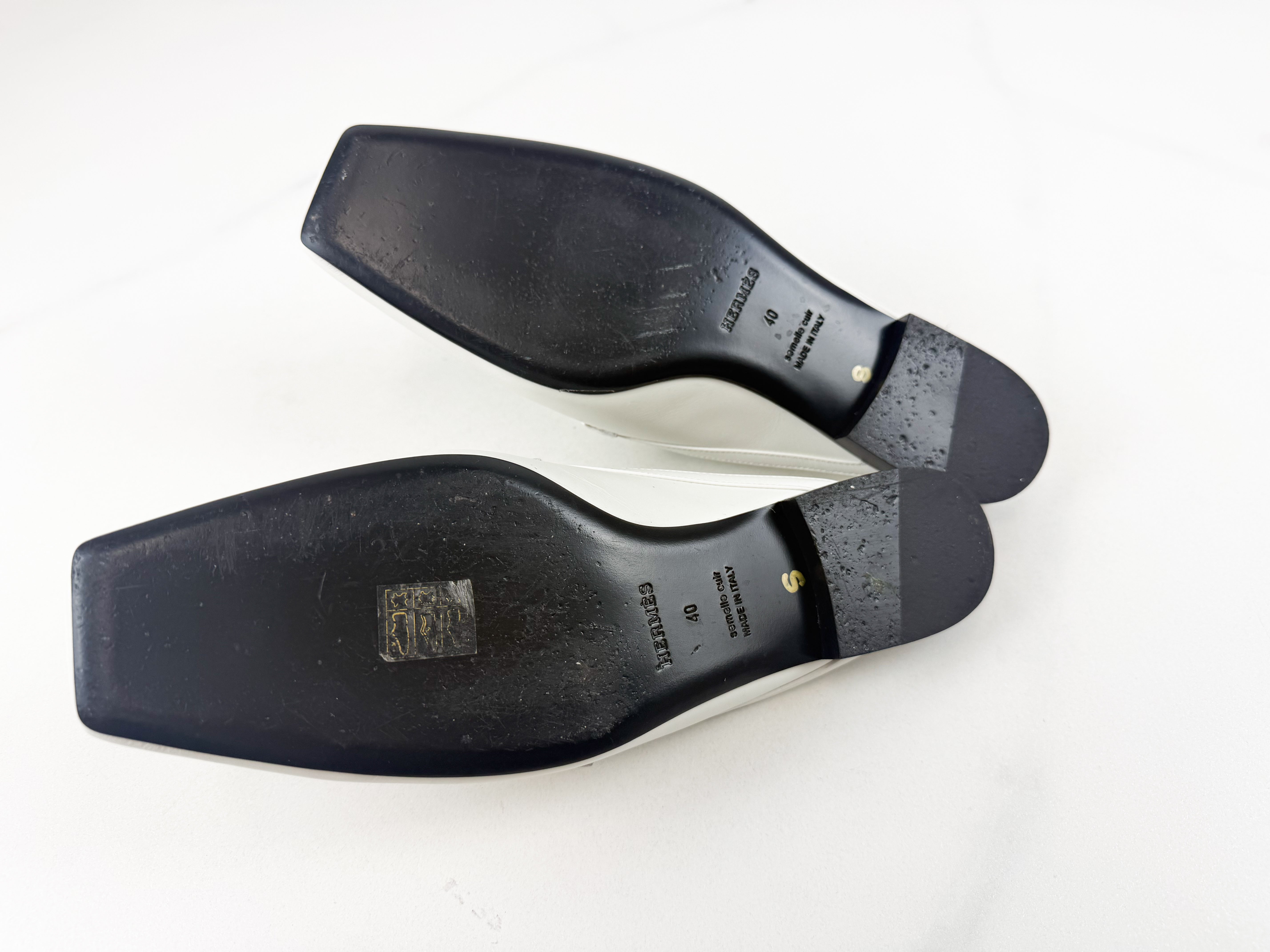 Hermes Groupie Mule Blanc Size 40