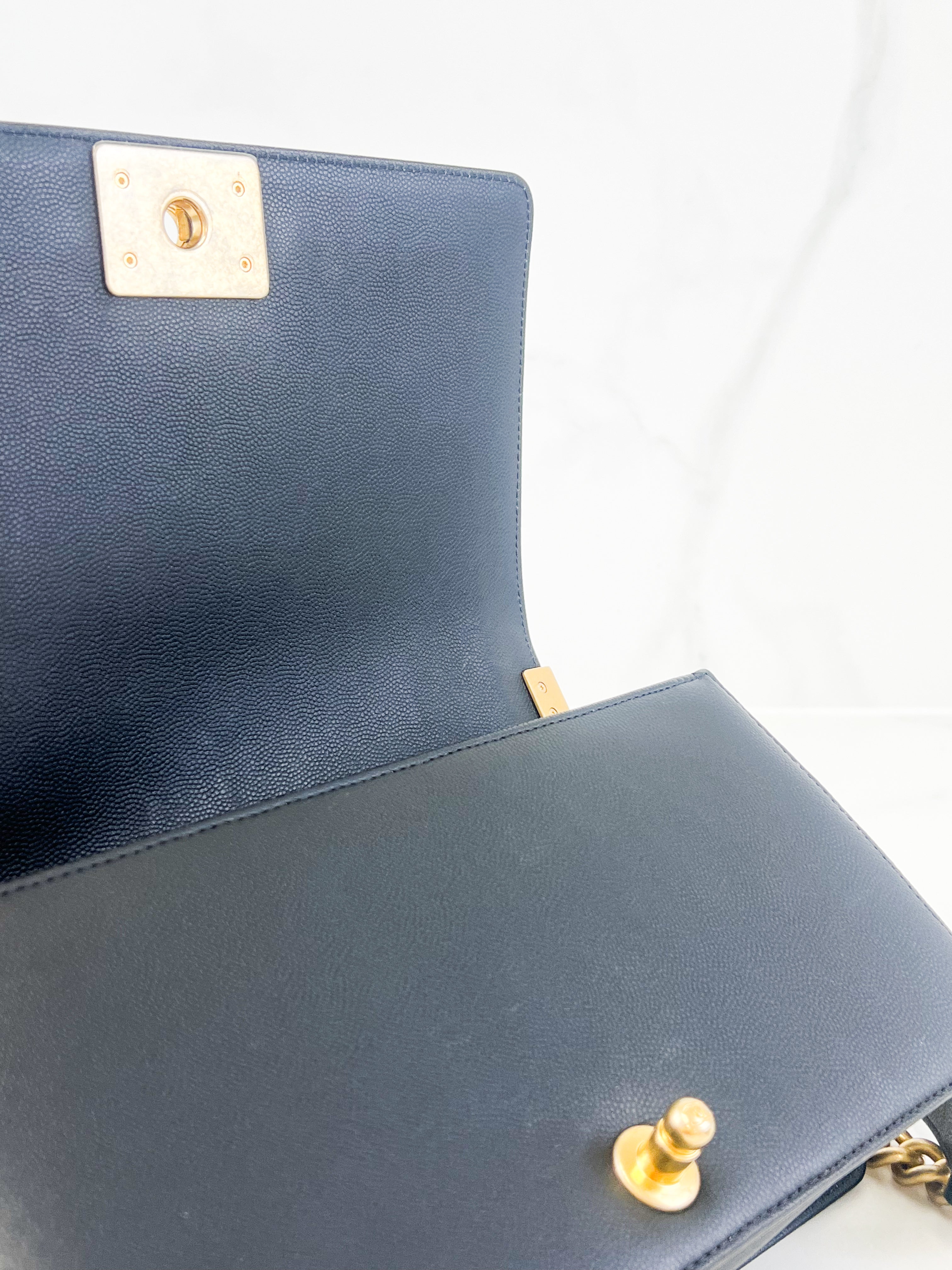 Chanel Black Old Medium Caviar Boy Bag GHW