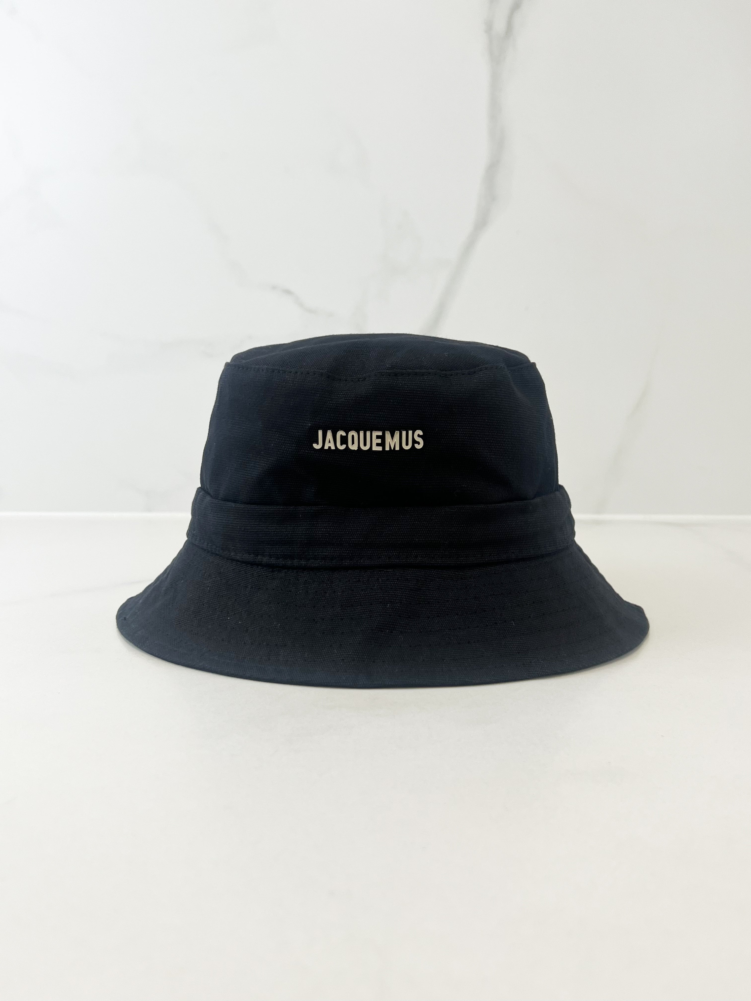 Jacquemus Cotton Bucket Hat in Black