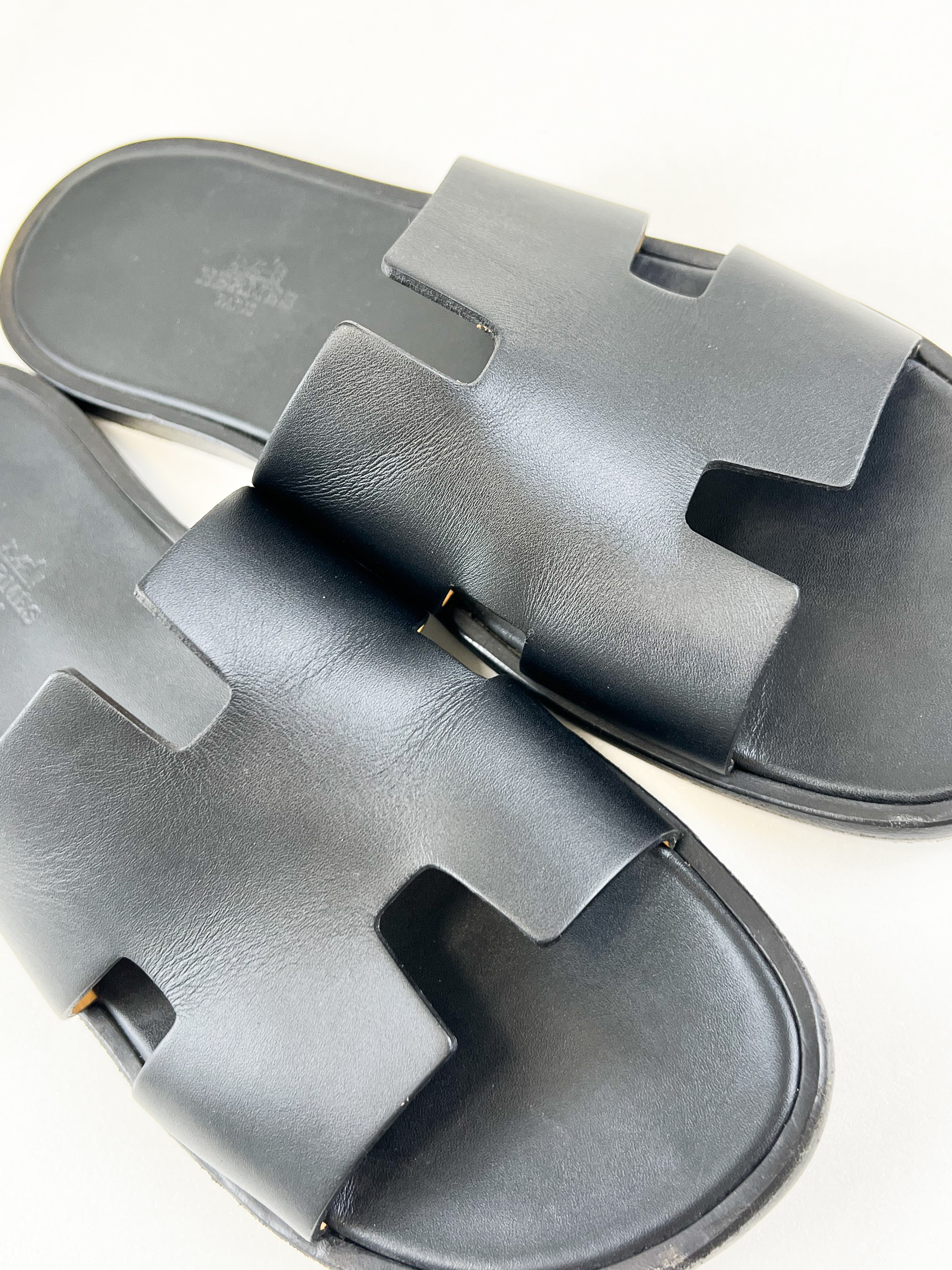 Hermes Black Izmir Sandal Size 42.5