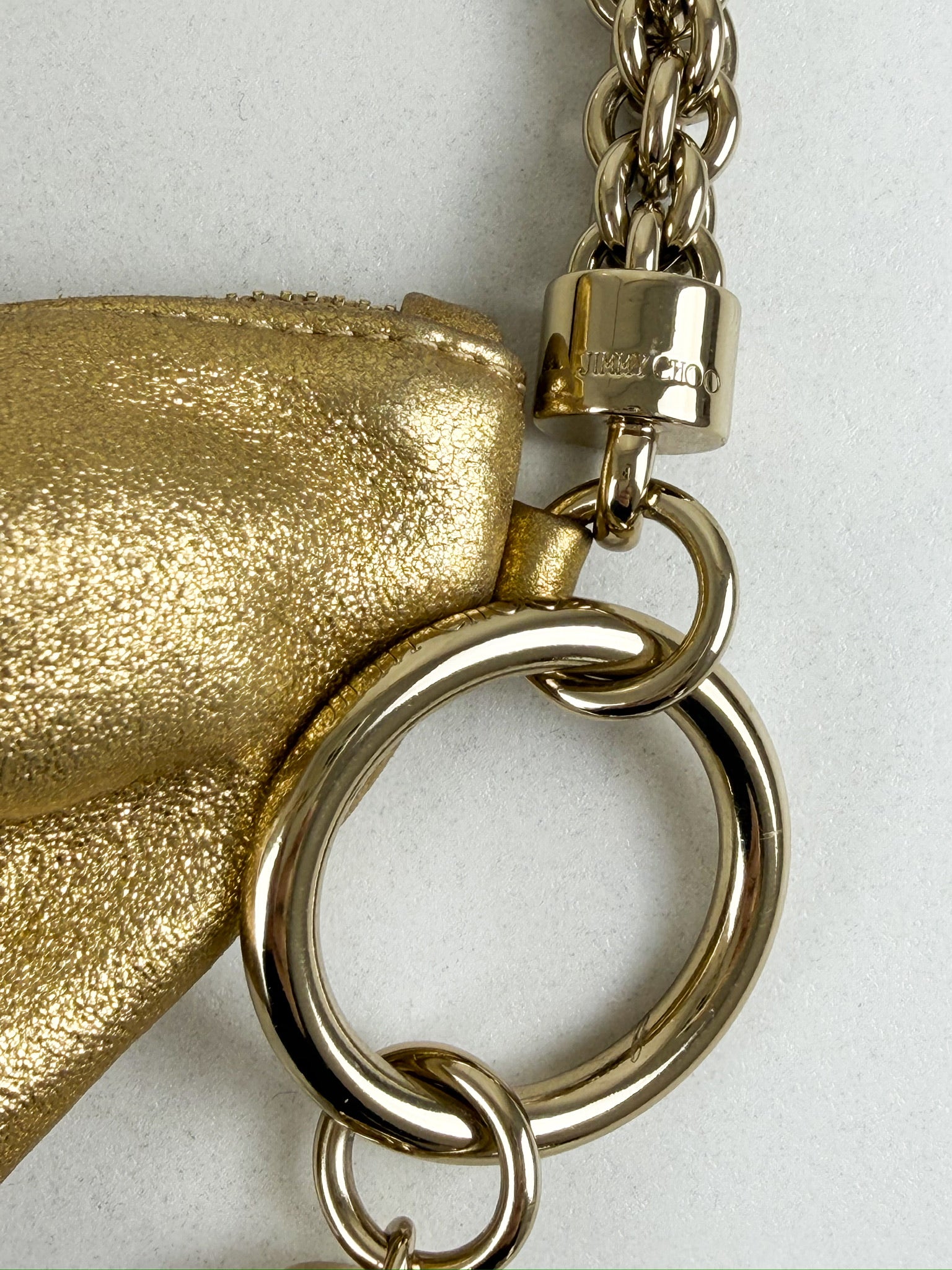 Jimmy Choo Callie Metallic Leather Bag Gold